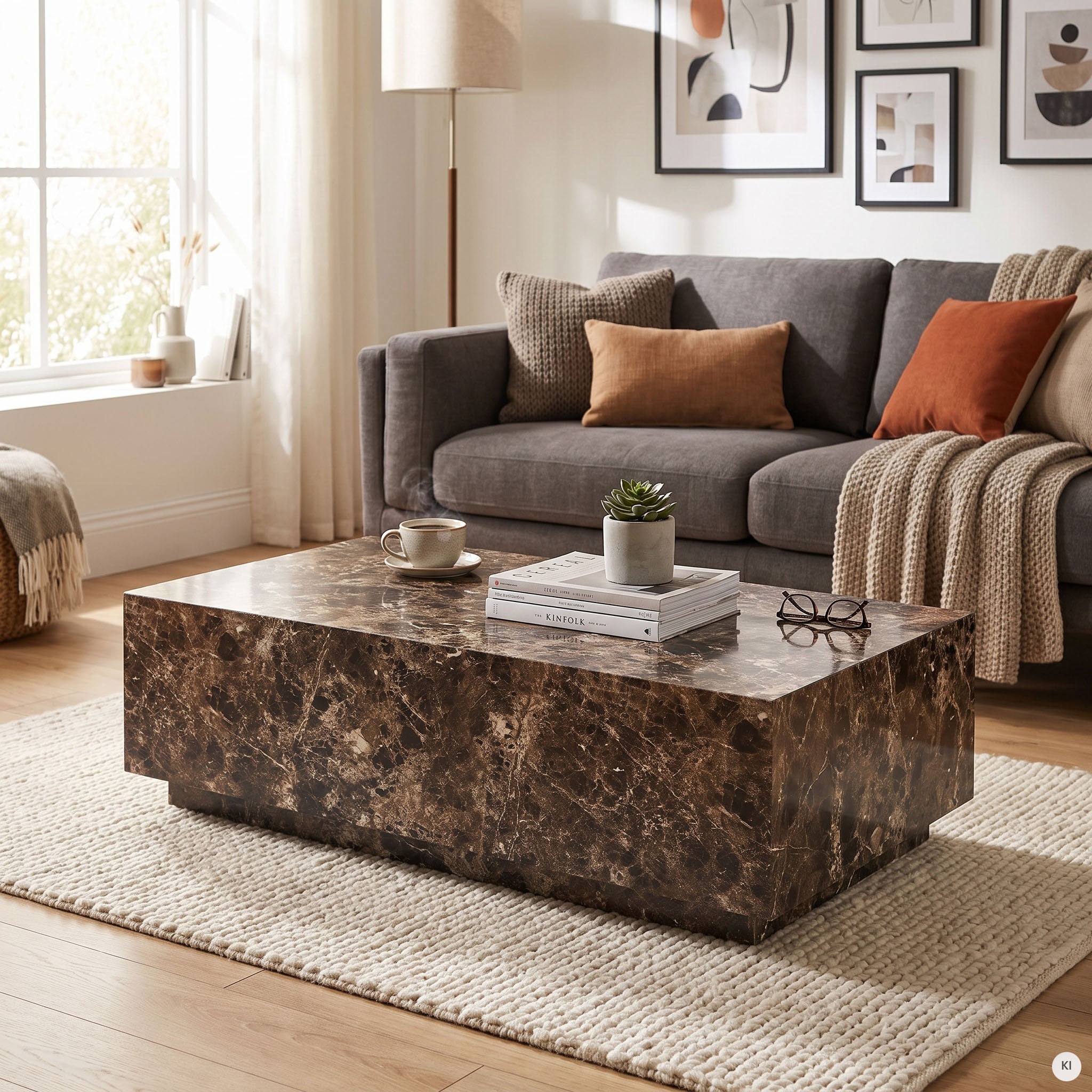 SalesFever Couchtisch »Almeria Beistelltisch: Stilvoller Tisch 120/75 cm« rechteckig 120x75 cm, in Marmoroptik foliert