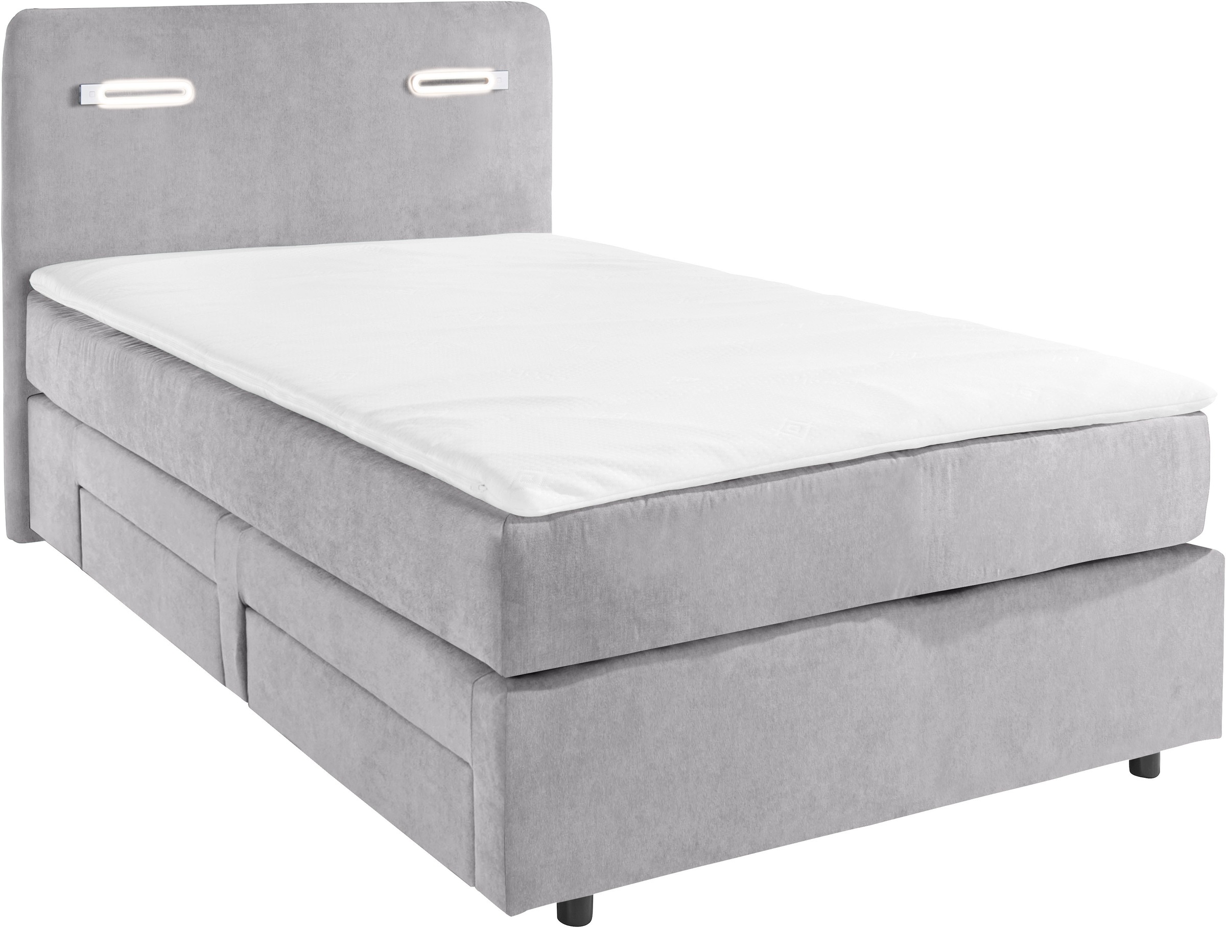 Home affaire Boxbett »Luan« Schubkästen, LED-Beleuchtung und Topper, in Breite 120 cm und 180 cm
