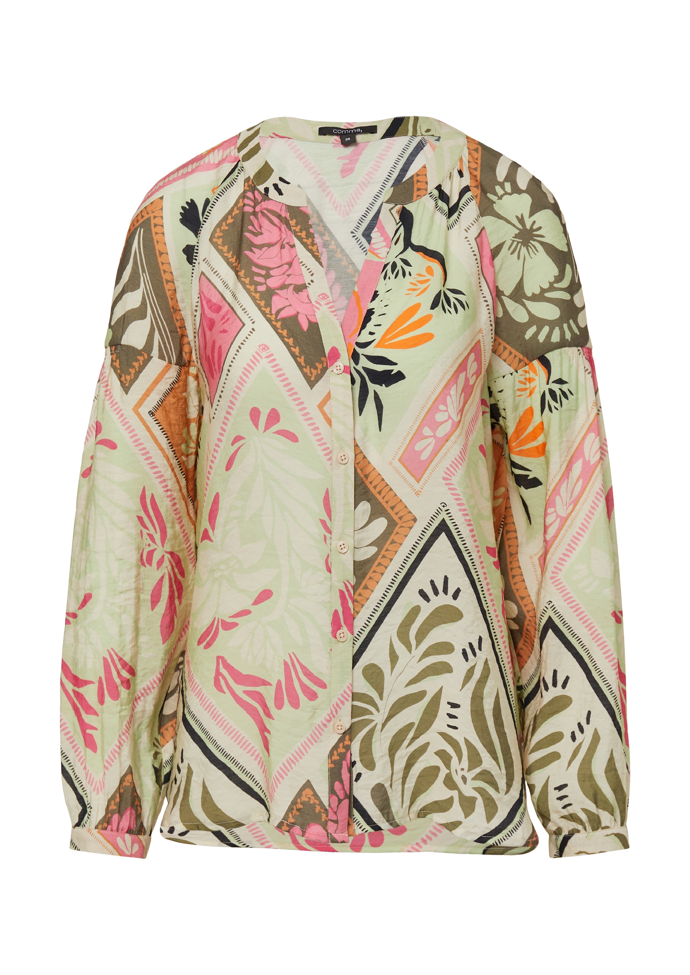 Comma Langarmbluse mit All-Over Print