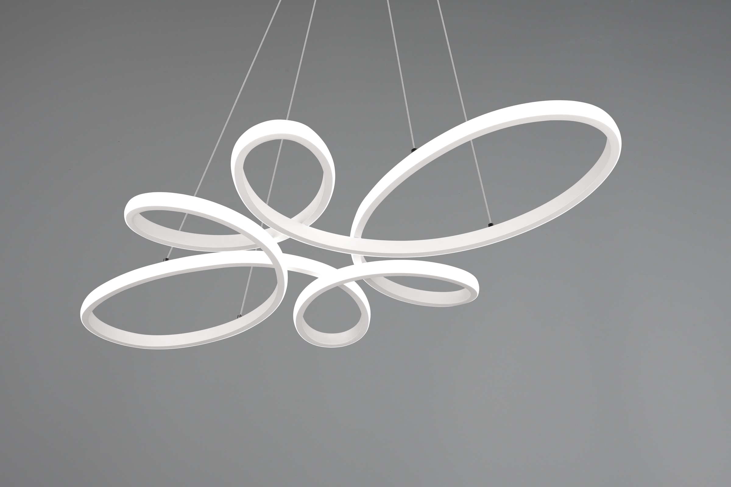 TRIO Leuchten LED Pendelleuchte »FLY, Hängelampe LED 32W 3900 Lumen kaltweiß 4000K 3-Stufen dimmbar« LED-Board 1 Stk. Kaltweiß höhenverstellbar: max 150cm, Maße 83x45 cm, Hängeleuchte Küche Wohnen