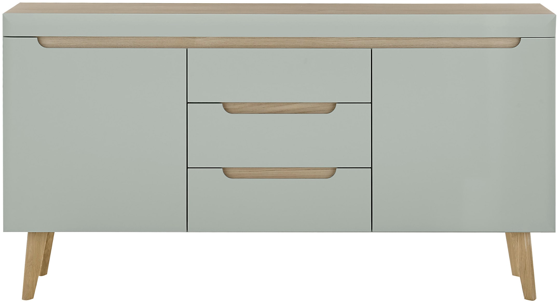 INOSIGN Sideboard »Torge, Anrichte, Kommode, Schubladenschrank«, (1 St.), abgeschrägte Füße, drei Farben, Scandi Design, 160 cm breit