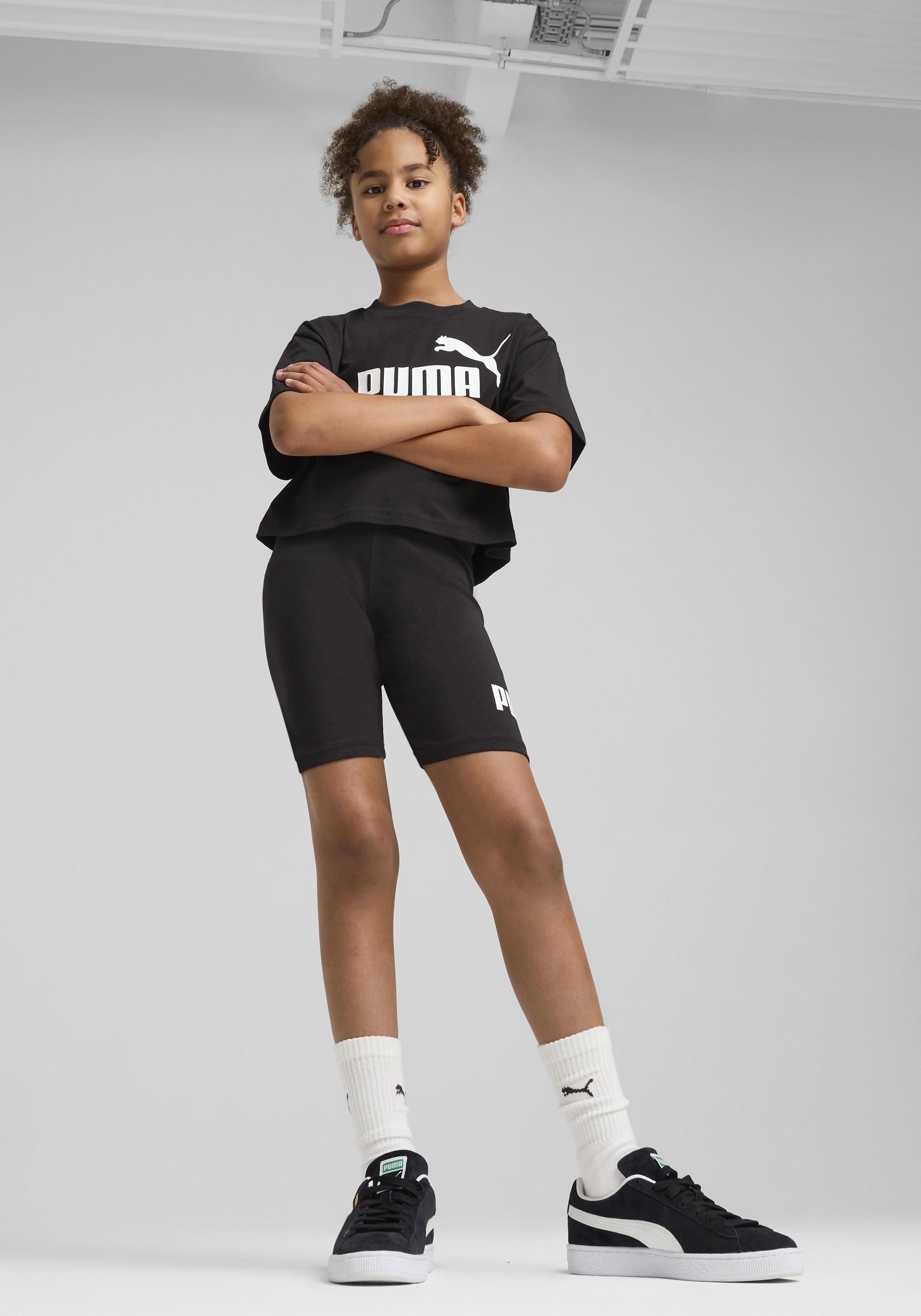 PUMA Leggings »ESS NO. 1 LOGO SHORT LEGGINGS G«  sportlicher Stil, für Jugendliche, pflegeleicht, elastischer Bund