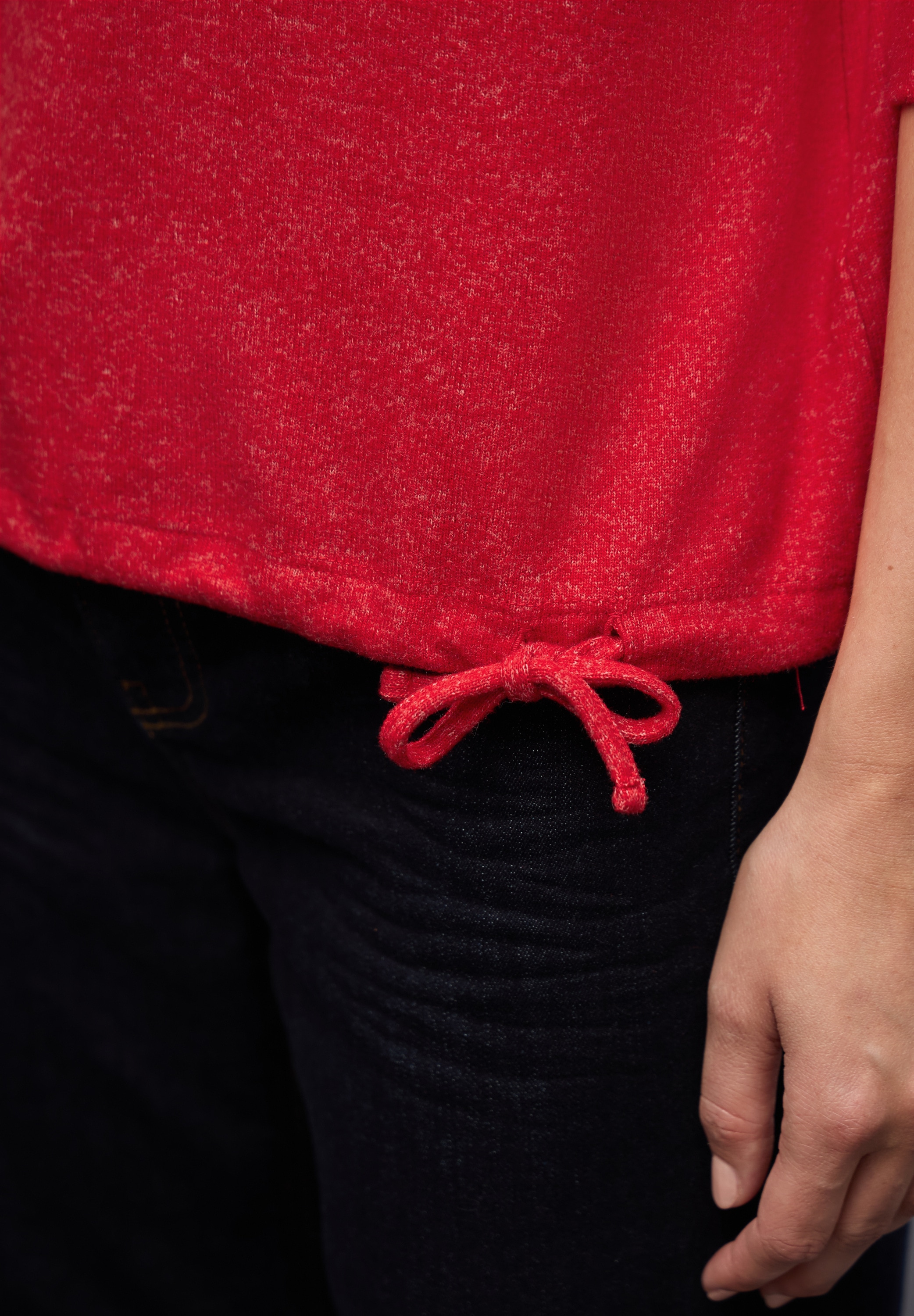 STREET ONE Langarmshirt mit Tunnelzug am Saum