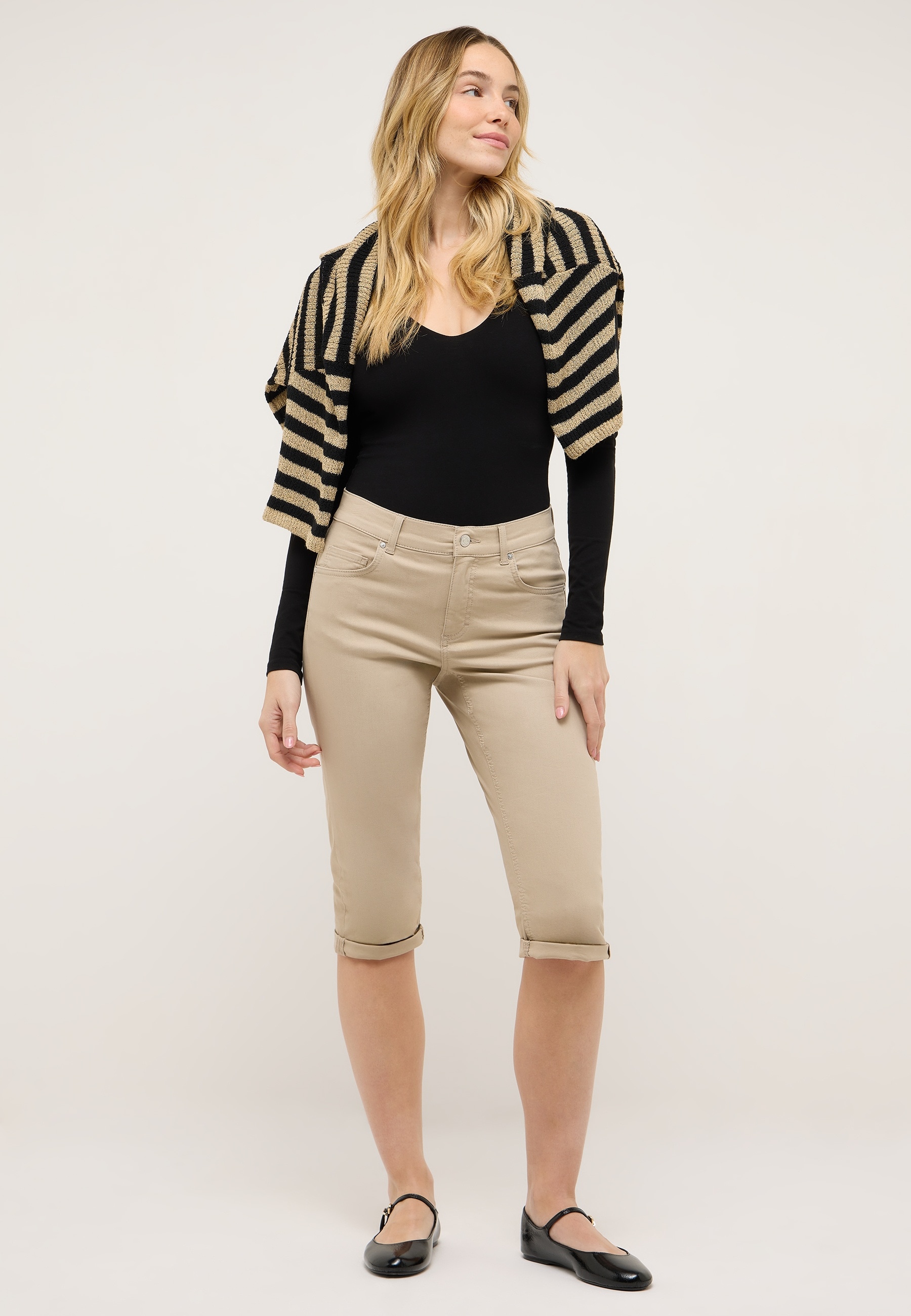 ANGELS Slim-fit-Jeans »CAPRI TURN UP« im Five-Pocket Style