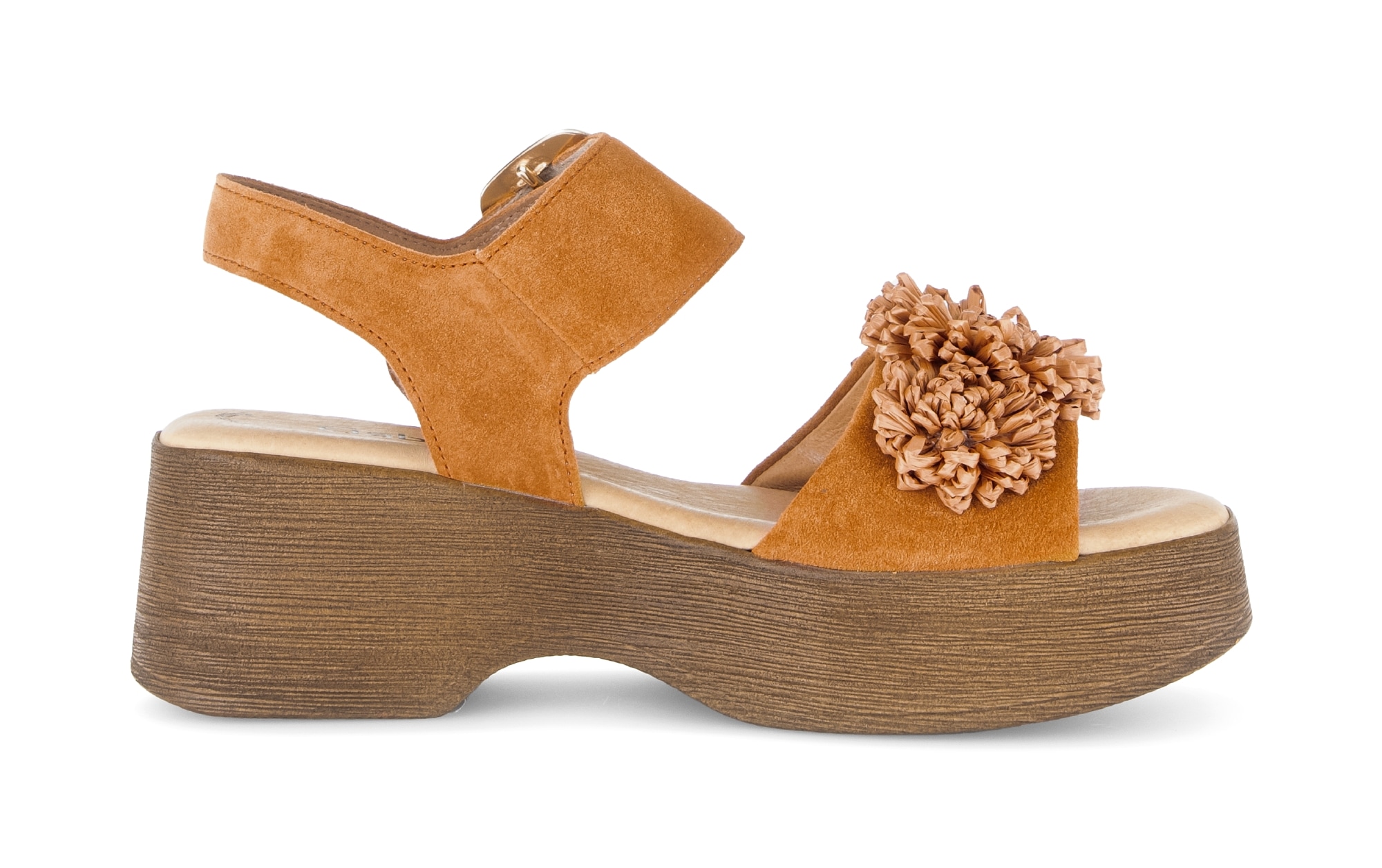 Gabor Sandalette  , Sommmerschuh mit Plateau und Absatz in Holzoptik