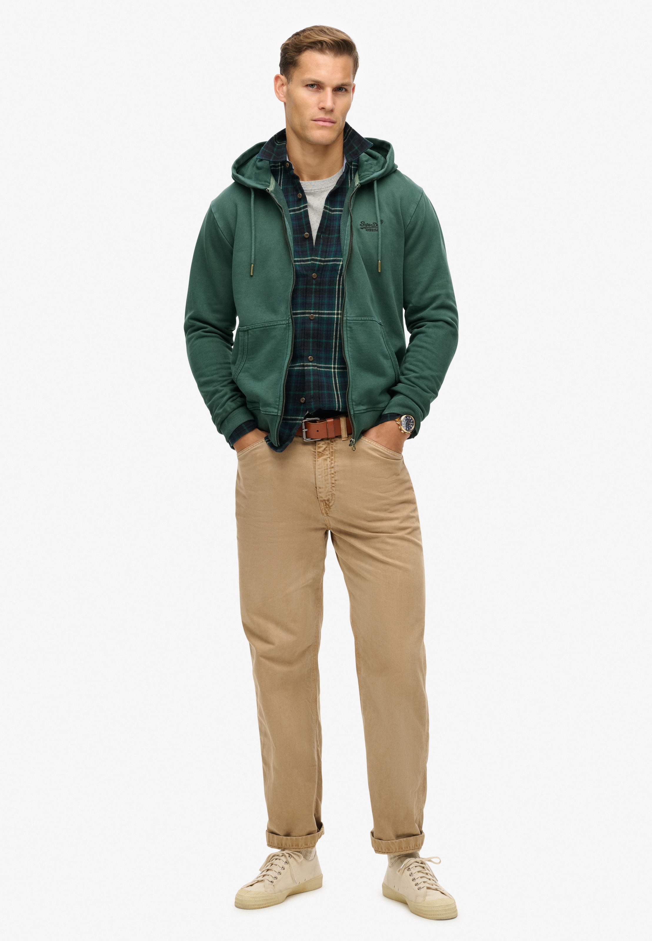 Superdry Kapuzensweatjacke »ESSENTIAL LOGO WASHED ZIPHOOD«
