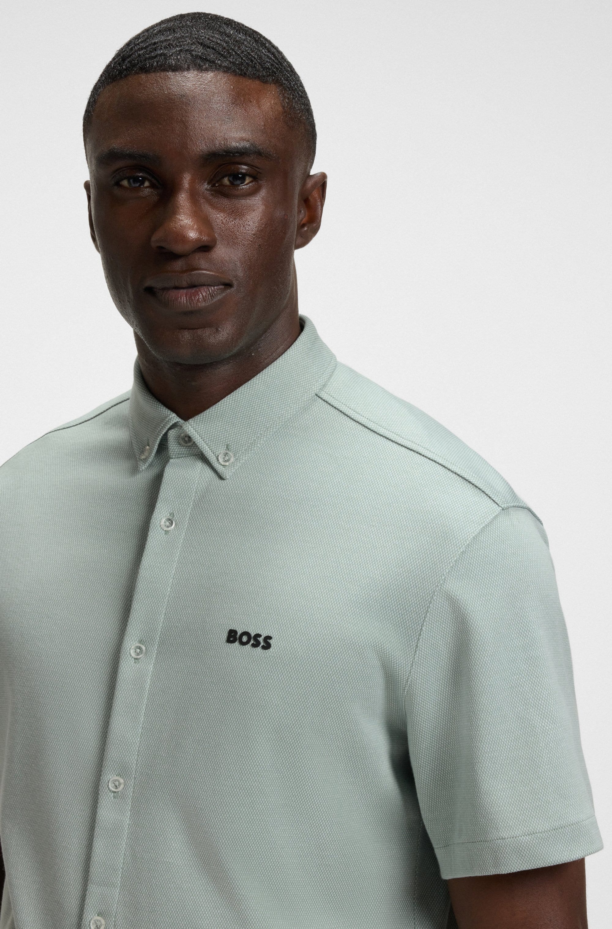 BOSS GREEN Kurzarmhemd »B MOTION S«, mit Logoschriftzug auf der Brust