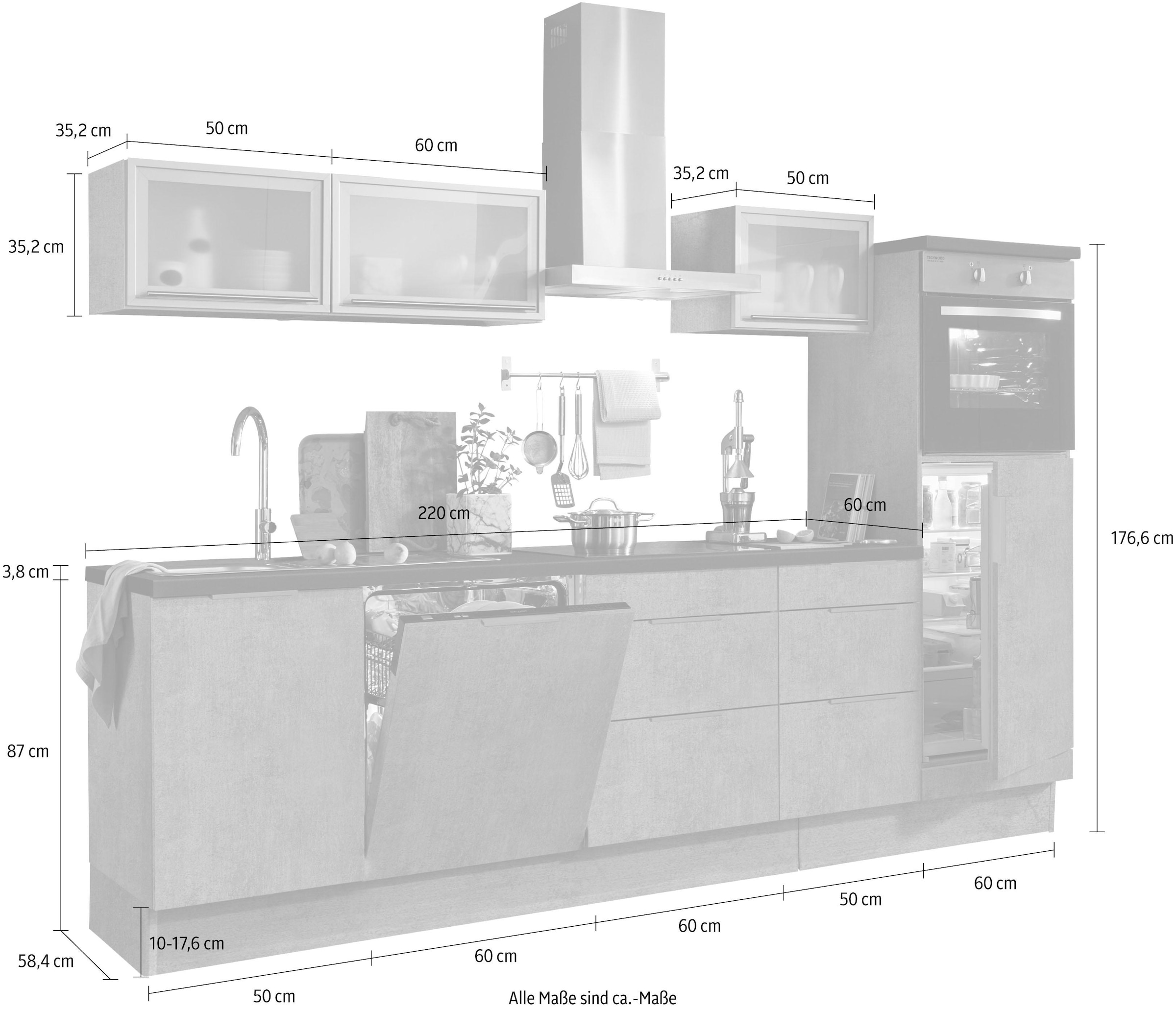OPTIFIT Küchenzeile »Tara«, ohne E-Geräte, mit Vollauszug und Soft-Close-Funktion, Breite 280 cm