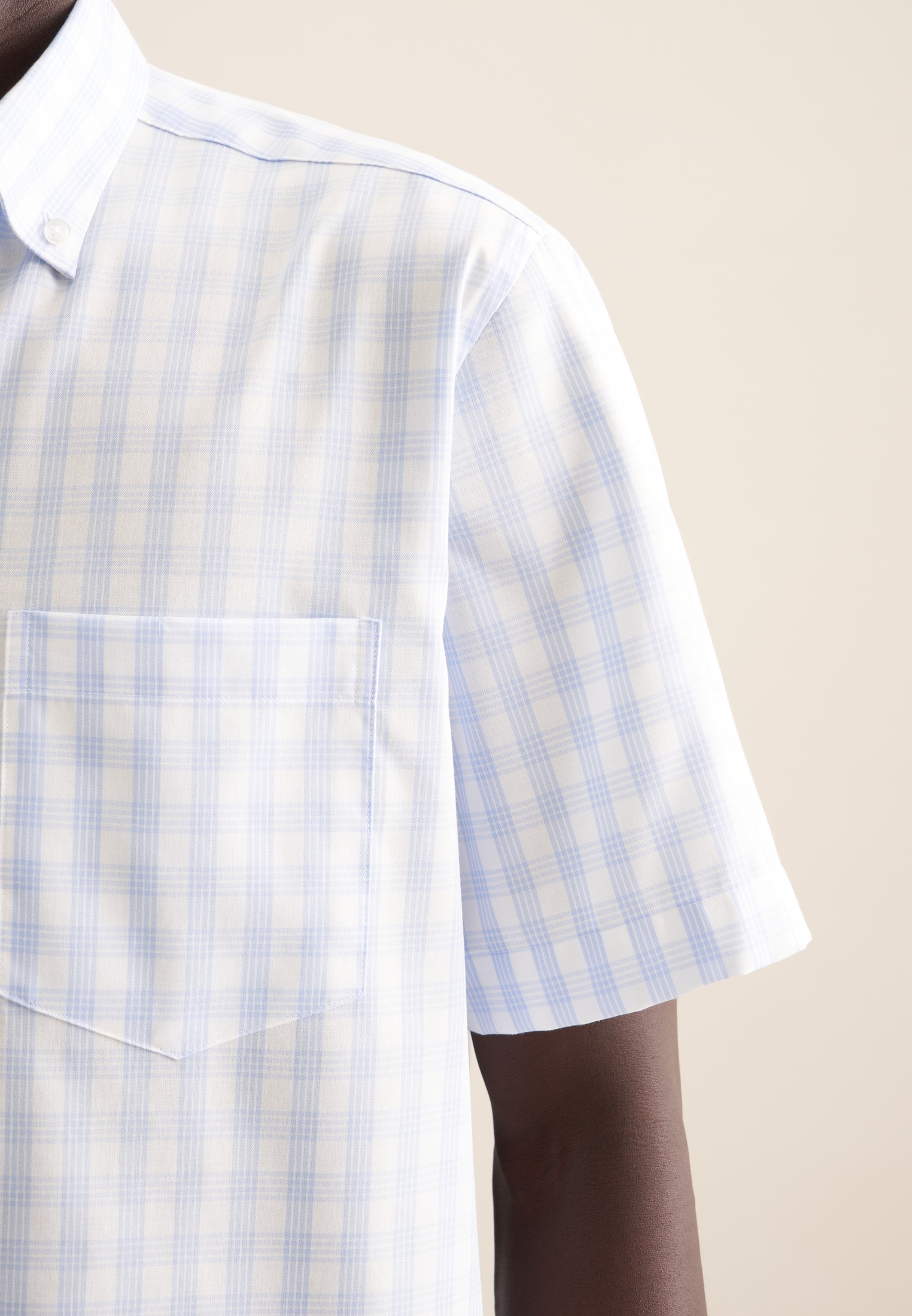 seidensticker Businesshemd »Regular«, Regular 1/2 Button-Down-Kragen Karo