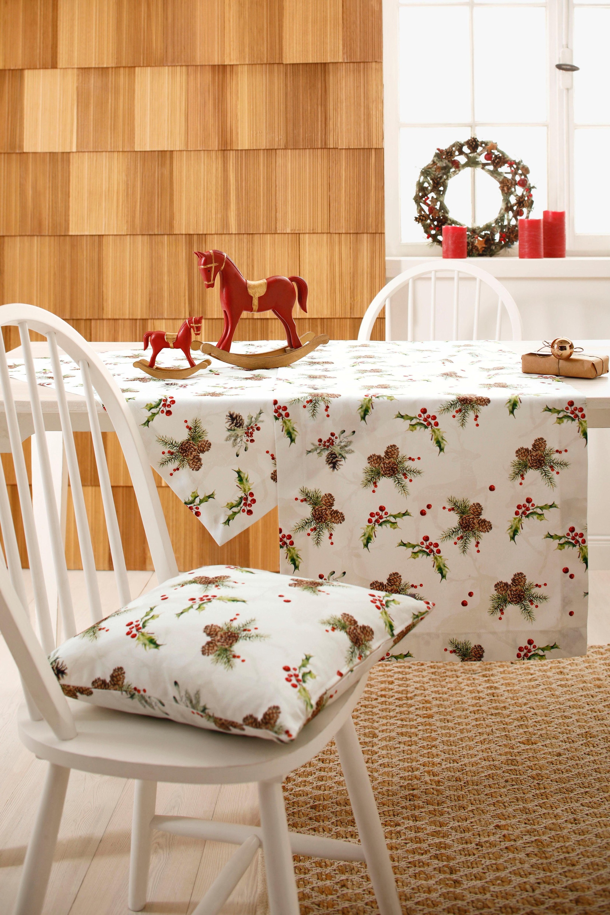 HOSSNER - HOMECOLLECTION Kissenhüllen »Mistelzweig, Weihnachtsdeko«, (2 St.)