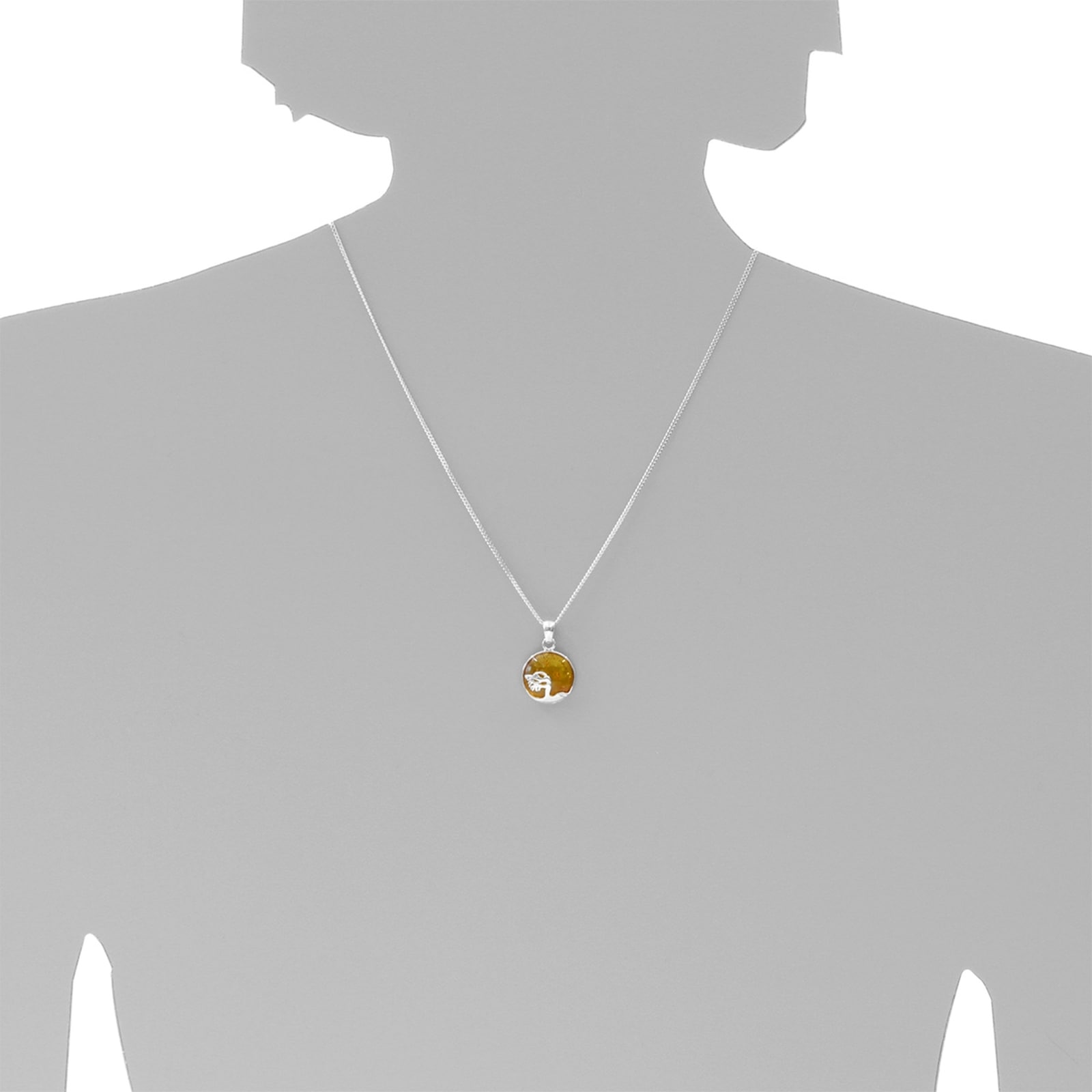 OSTSEE-SCHMUCK Kette mit Anhänger »- Windflüchter 16 mm - Silber 925/000 - Bernstein«