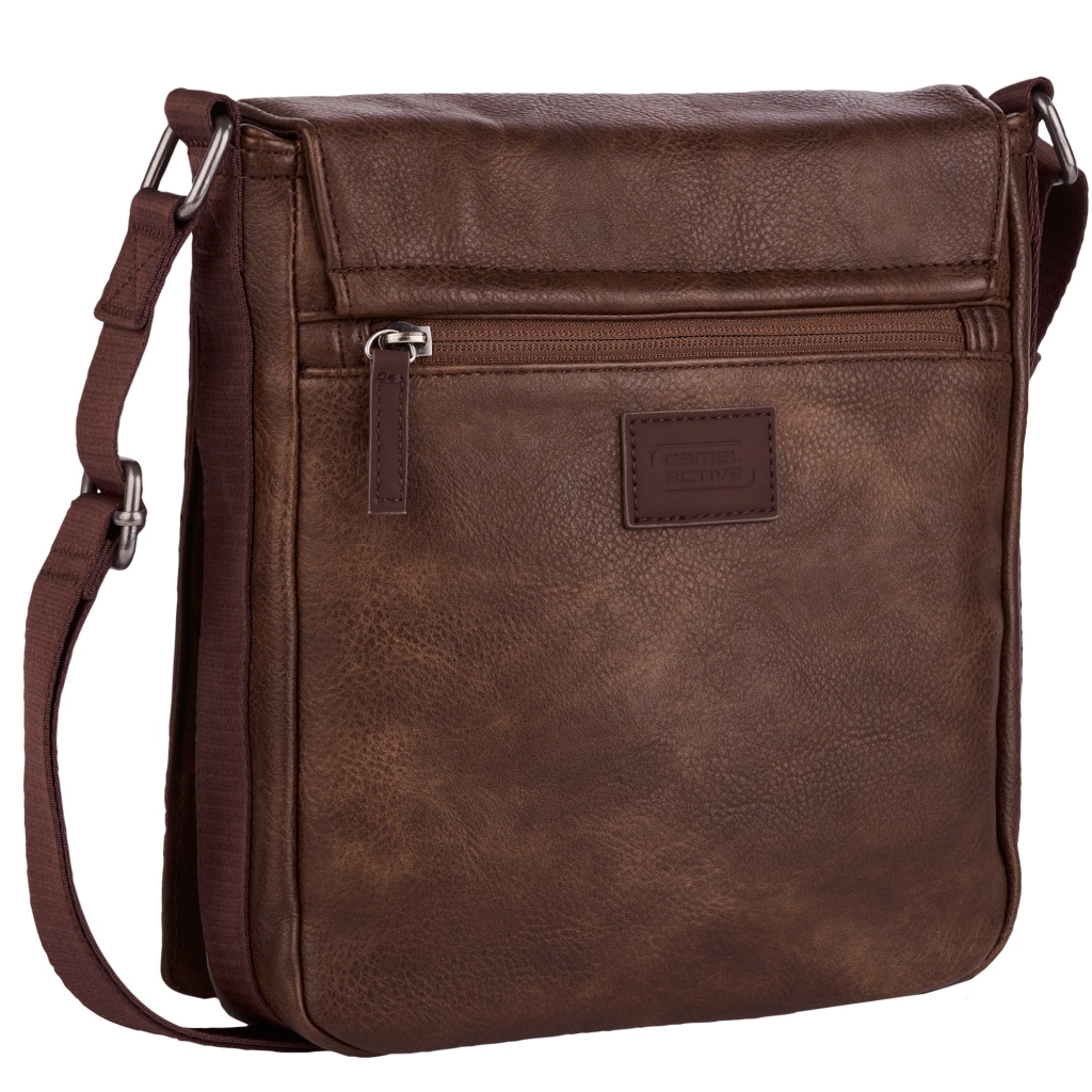 camel active Umhängetasche »Traces« aus Lederimitat, funktional mit vielen Fächern & hochwertigem Gurtband