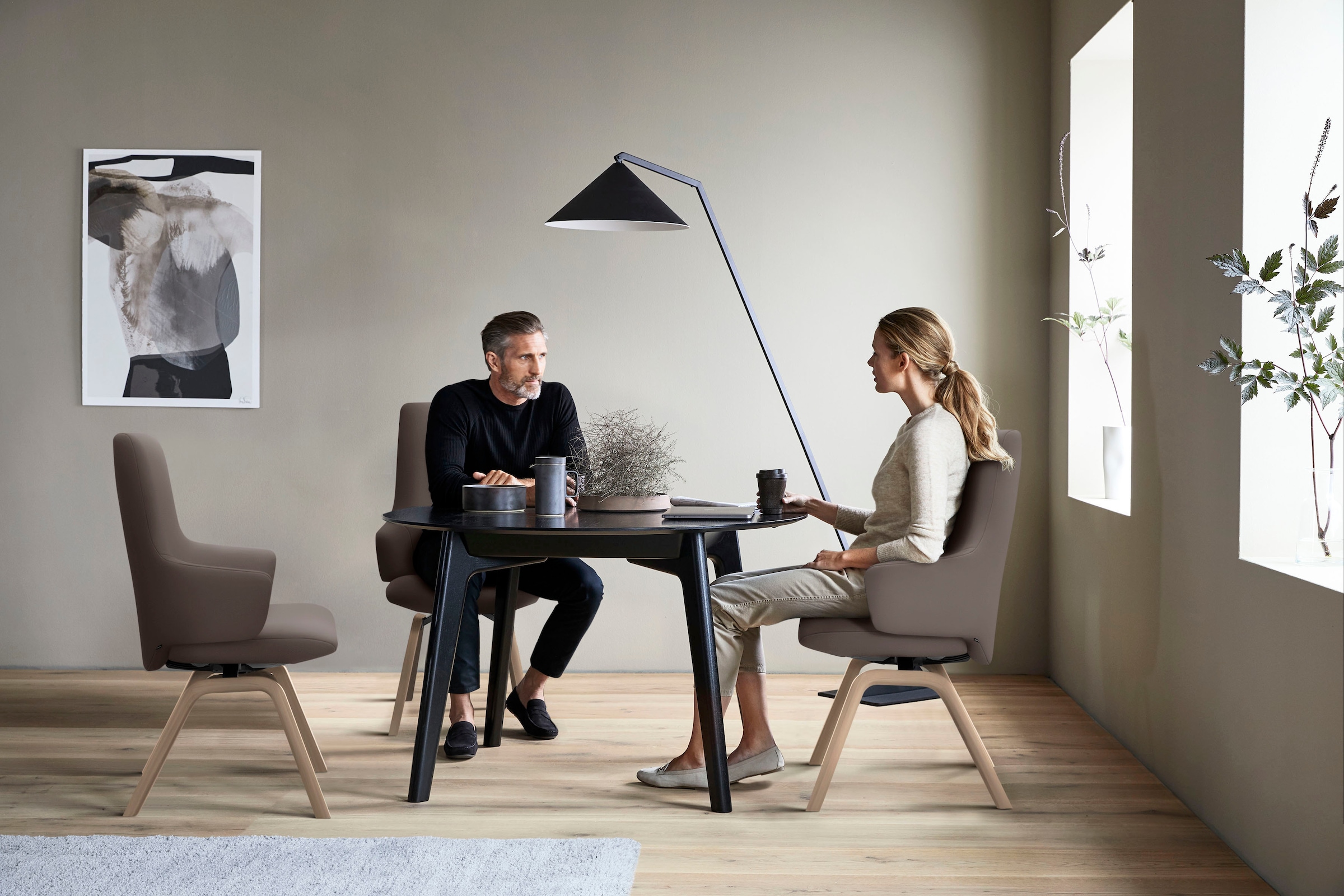 Stressless® Polsterstuhl »Laurel«, Leder BATICK, High Back mit Armlehne, Größe L, mit schräggestellten Beinen