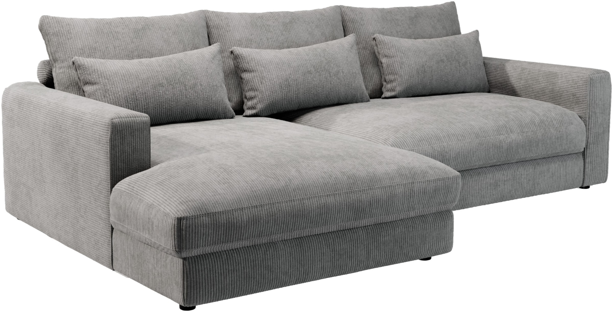 Home affaire Ecksofa »Darwin, viele Kissen, extra tiefe Sitzfläche, 271/89/171 (B(H/T)« gemütlich und weich, L-Form, mit extra softem Sitzkomfort, Cord