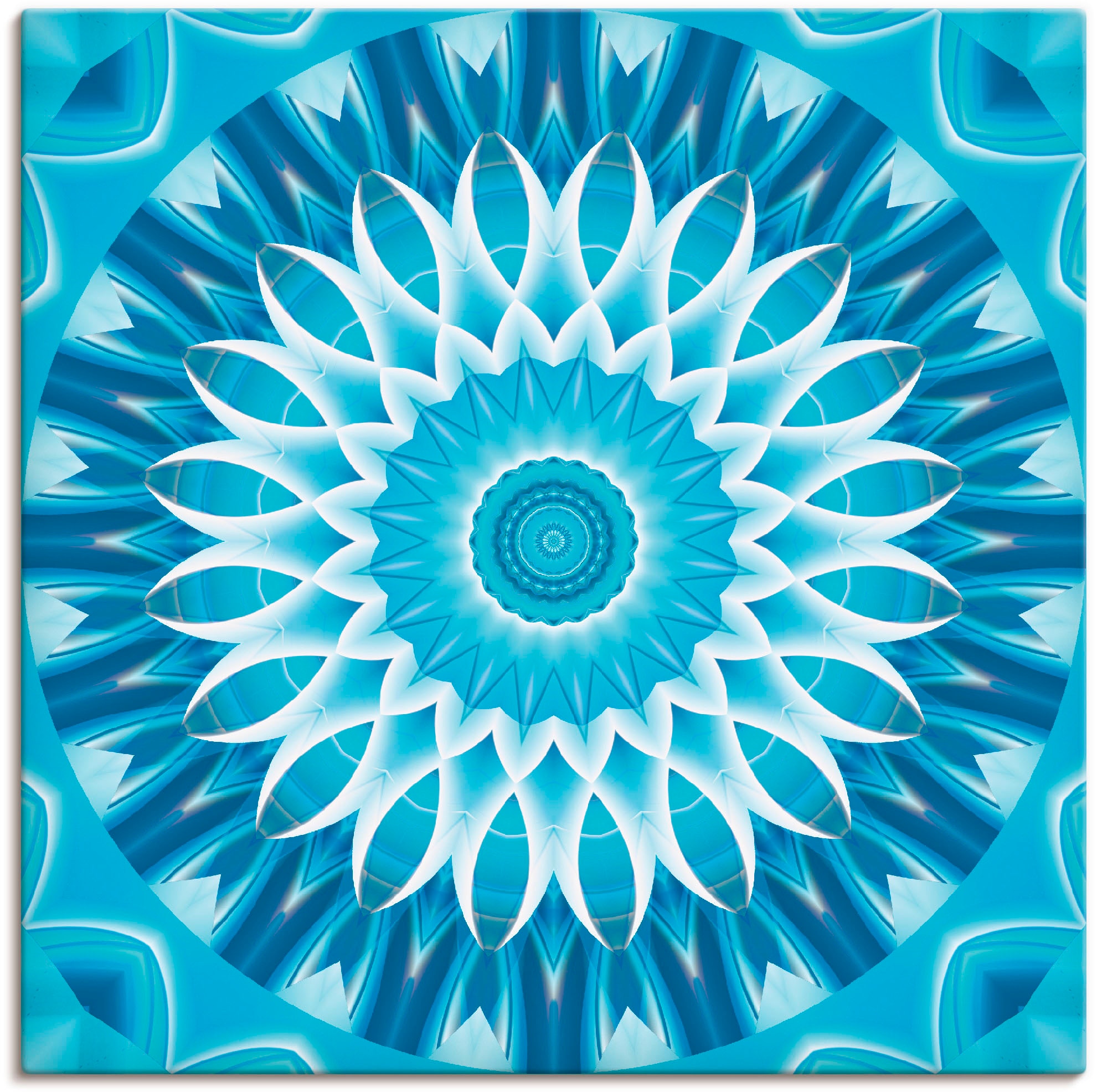 Artland Wandbild »Mandala blau Blüte«, Muster, (1 St.), als Leinwandbild in verschied. Größen
