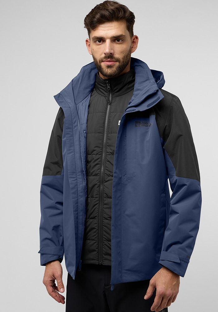 Jack Wolfskin 3-in-1-Funktionsjacke »ROMBERG 3IN1 JKT M«, mit Kapuze