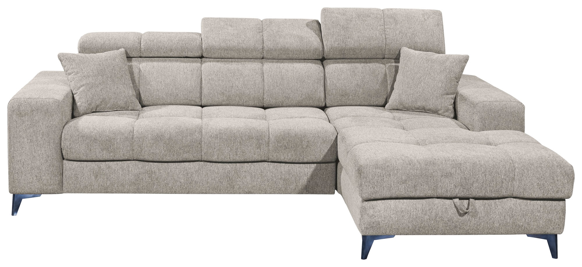 ED EXCITING DESIGN Ecksofa »Sydney L-Form«, mit Bettfunktion, Bettkasten, Kopfteilverstellung & 2 Zierkissen