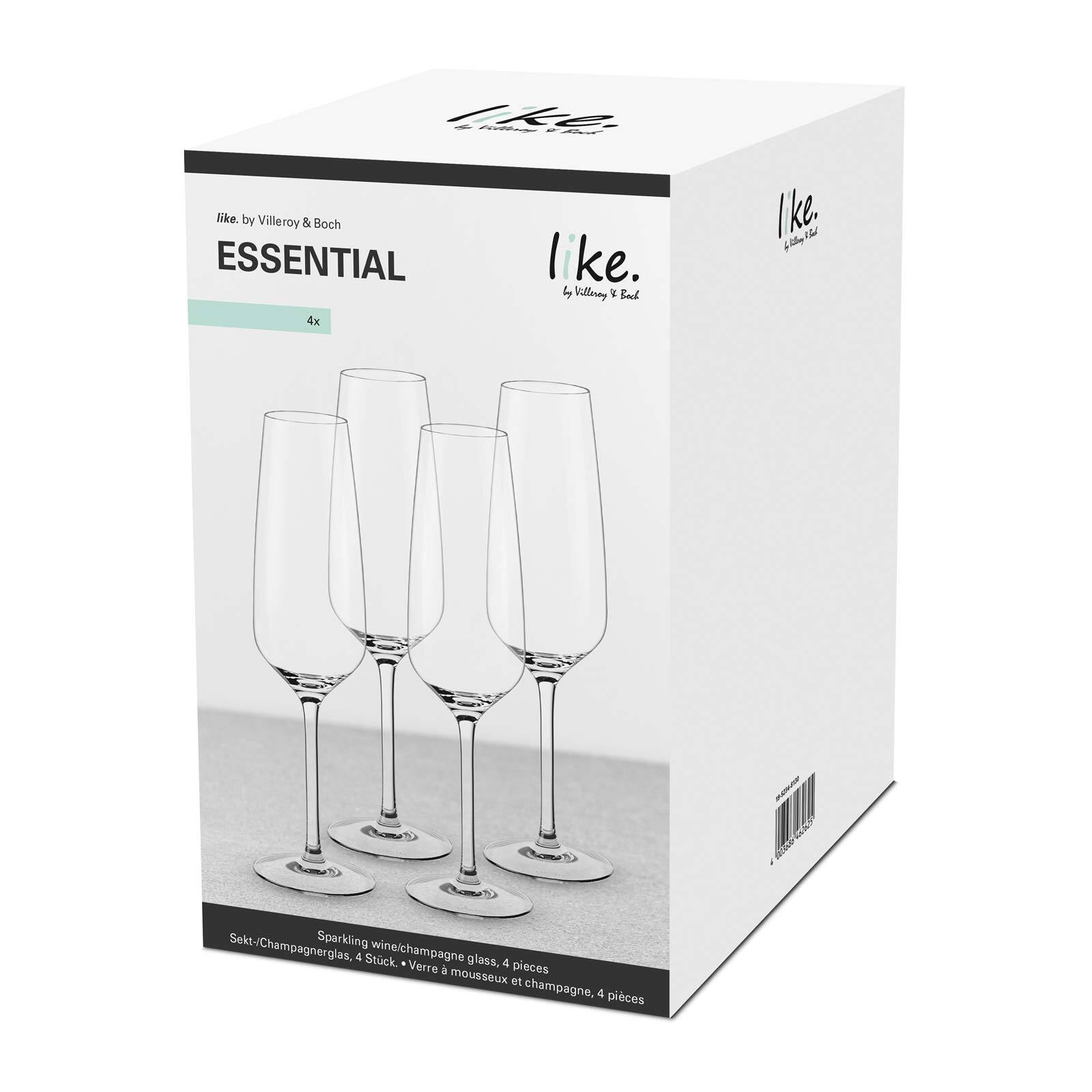 like. by Villeroy & Boch Champagnerglas »Sekt- / Champagnergläser Essential 120 ml 4er Set transparent« Spülmaschinenfest