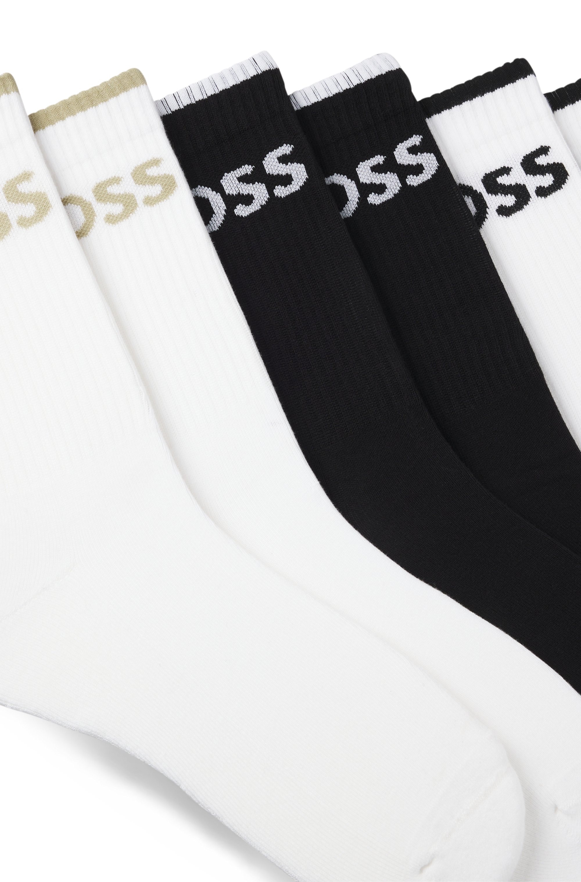 BOSS Businesssocken »6P QS Stripe CC« Packung, 6er, 6 Paar tlg. mit BOSS Schriftzug