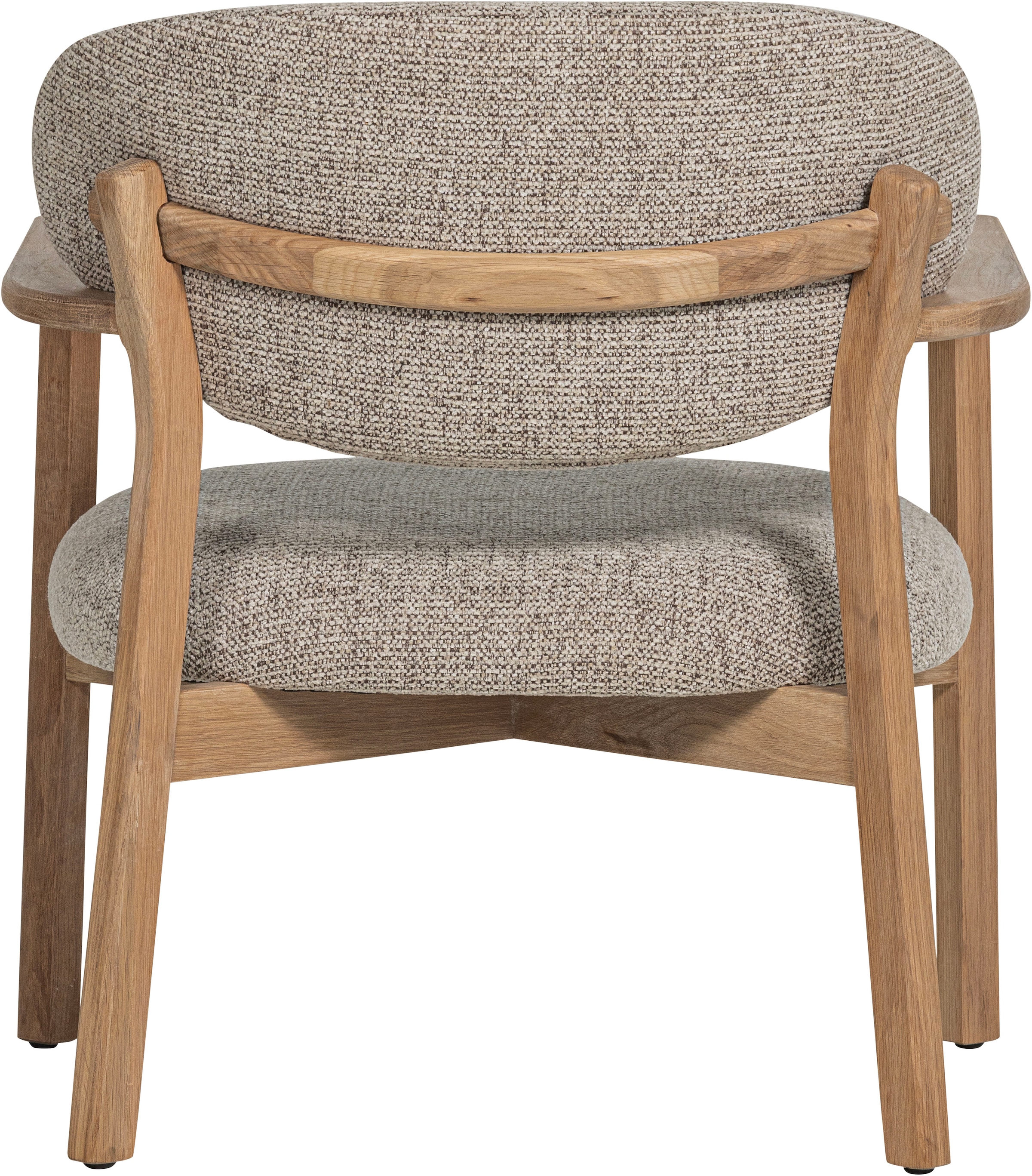 WOOOD Loungesessel »Udar mit Eichenholzgestell und More-Melange-Bezug, B68 x T75 x H76 cm« Sehr hohe Verschleißfestigkeit, Armlehnen integriert, Tragkraft 120 kg