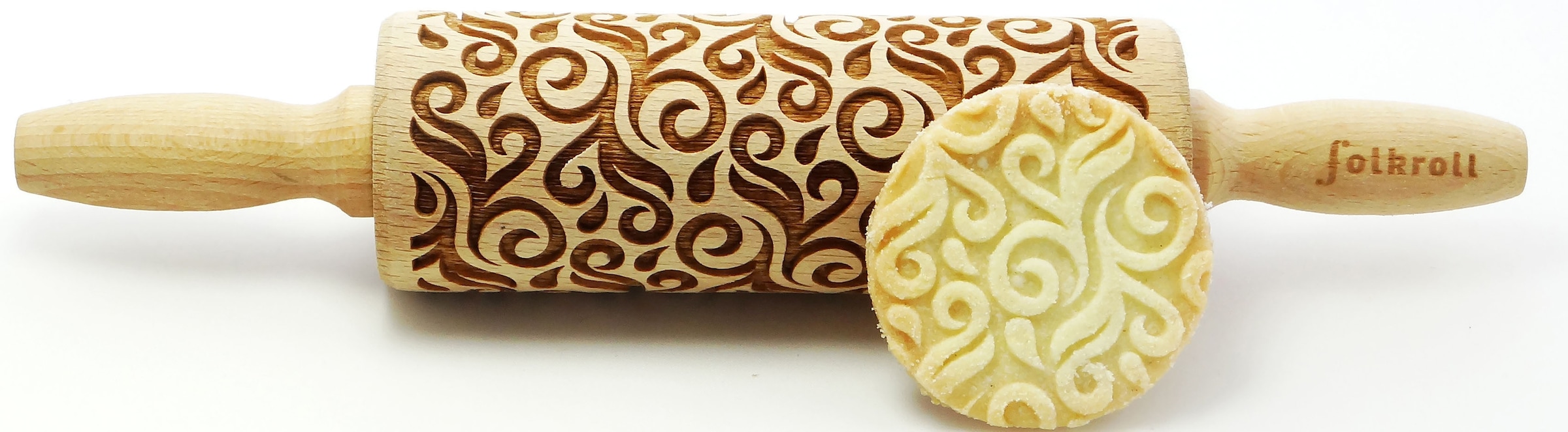 folkroll Teigroller »3D-Motiv-Teigrolle« Floral Deko