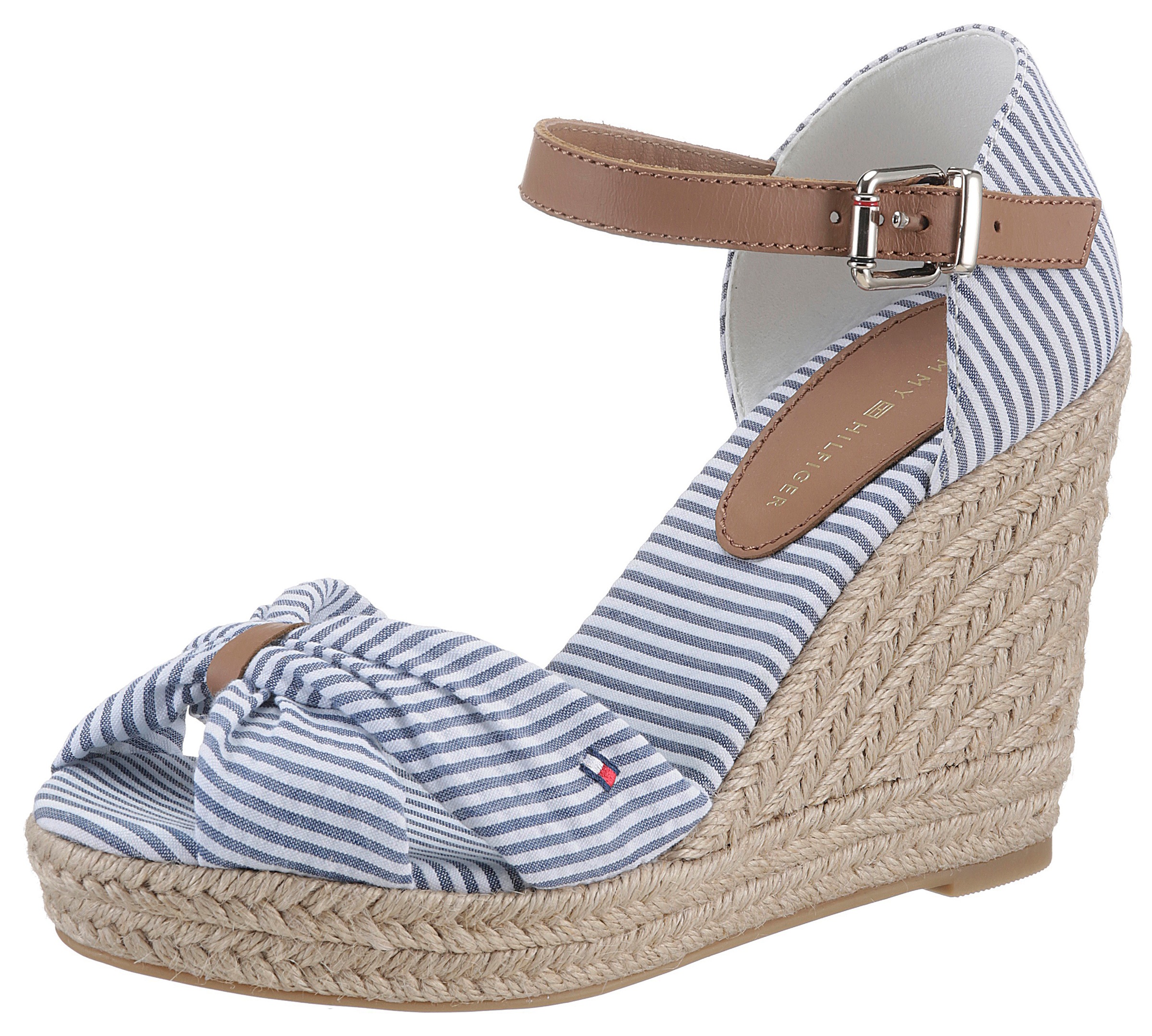 Keilsandalette »BASIC SEERSUCKER HIGH WEDGE«, mit verstellbarer Schnalle