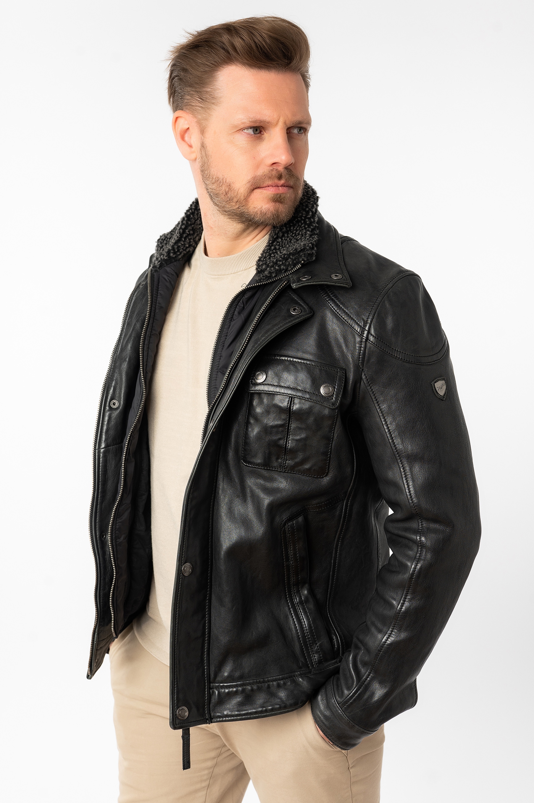 Mauritius Lederjacke »MMGarreck« mit Stehkragen