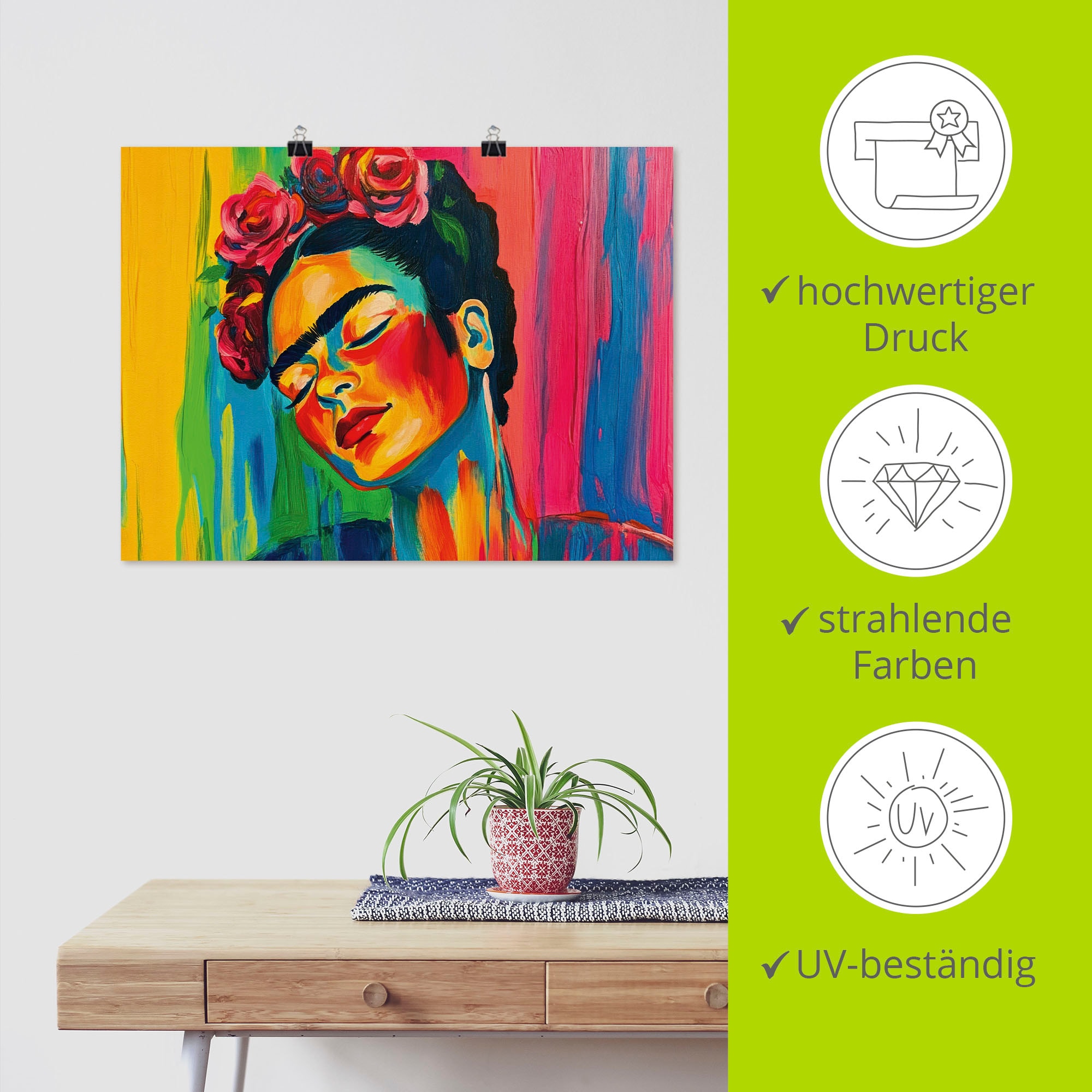 Artland Wandbild »Garden of Reflection, Buntes Mädchen« Bilder von Frauen 1 Stk. tlg. als Alubild, Leinwandbild, Poster, Wandaufkleber in verschied. Größen