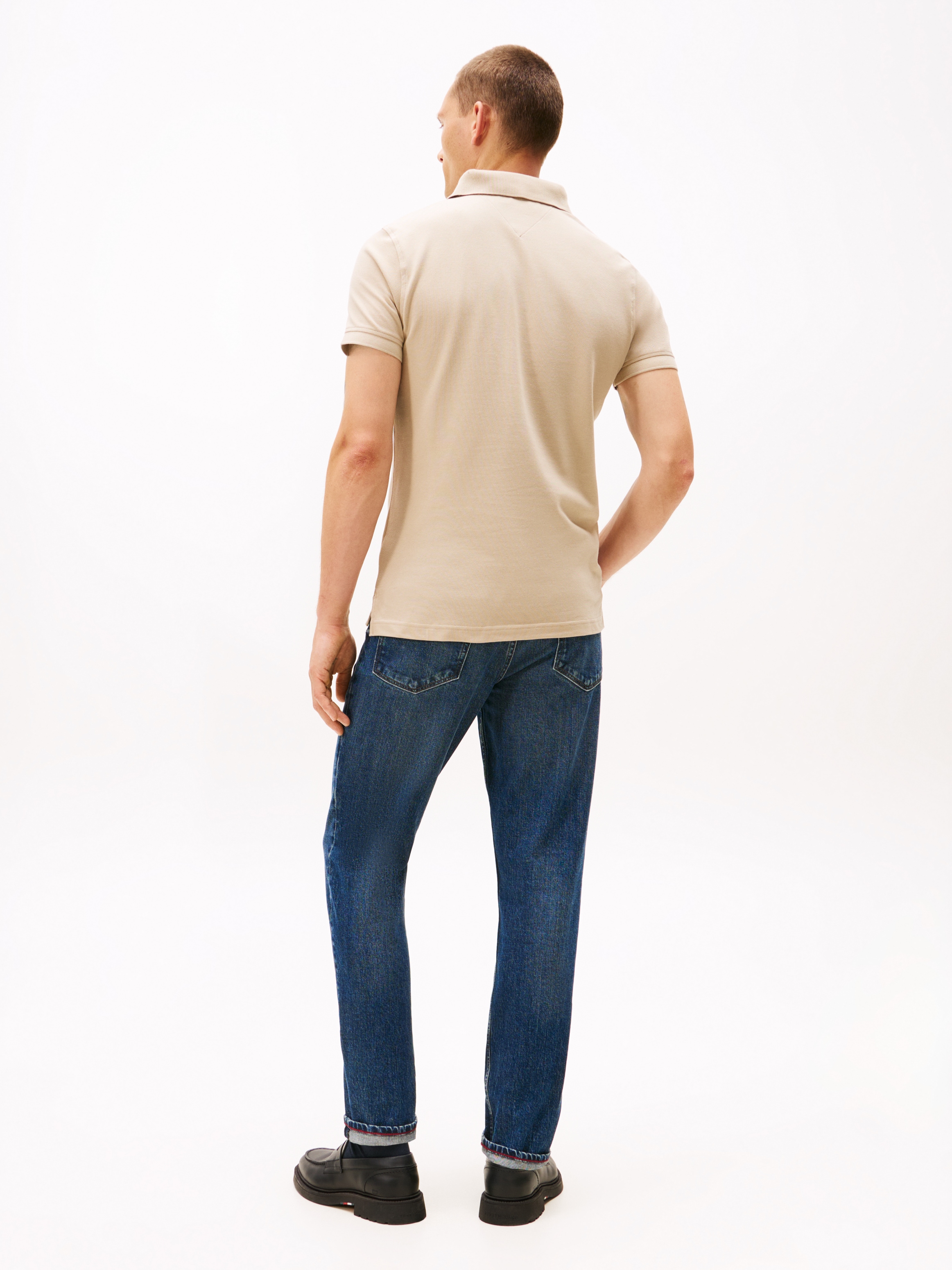 Tommy Hilfiger Poloshirt »1985 SLIM POLO mit Stickerei und Piqué-Qualität«, unifarben, casual, slim fit, Baumwollmix, Polokragen