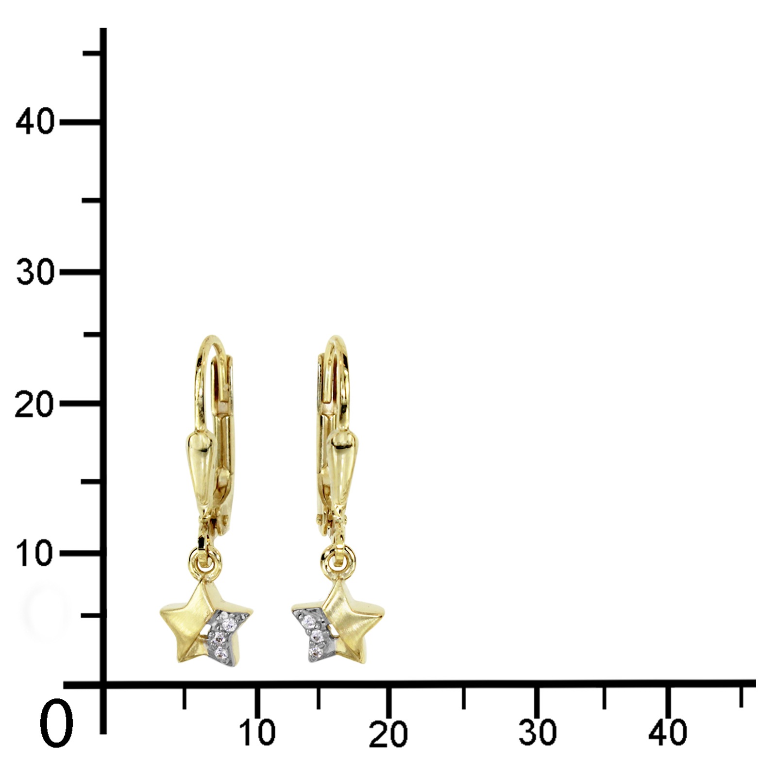 OSTSEE-SCHMUCK Paar Ohrhänger »- Stern - Gold 333/000 - Zirkonia«
