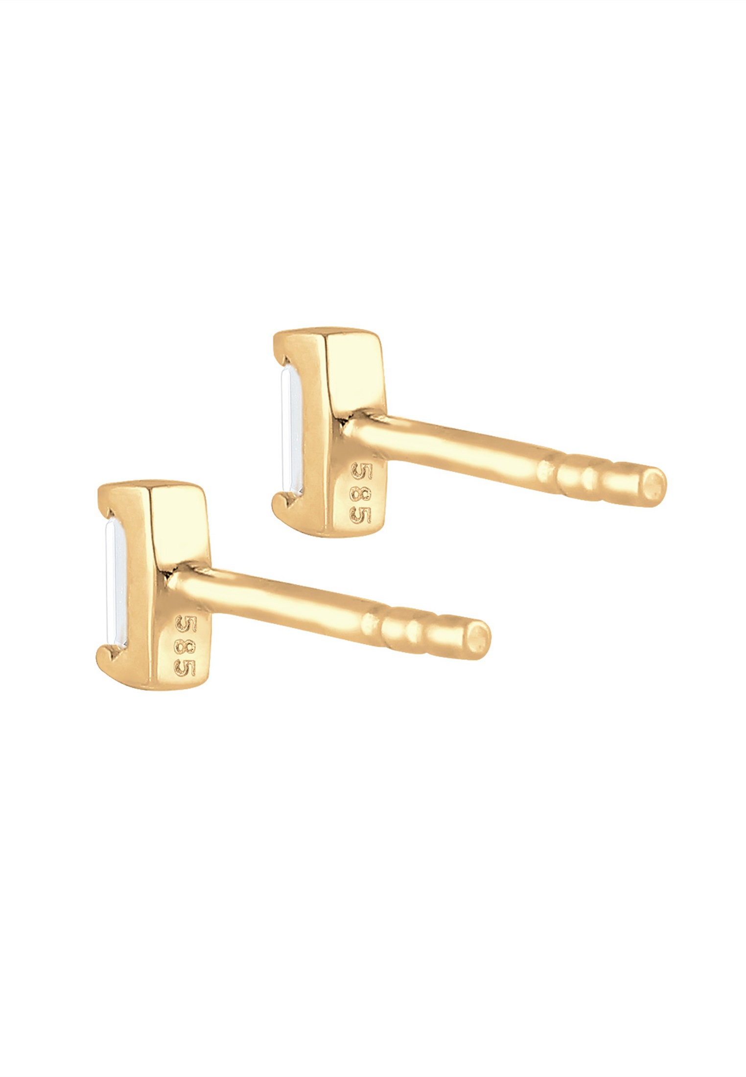 Elli Premium Paar Ohrstecker »Ohrringe Minimal Geo Topas Edelstein Zart 585 Gelbgold«