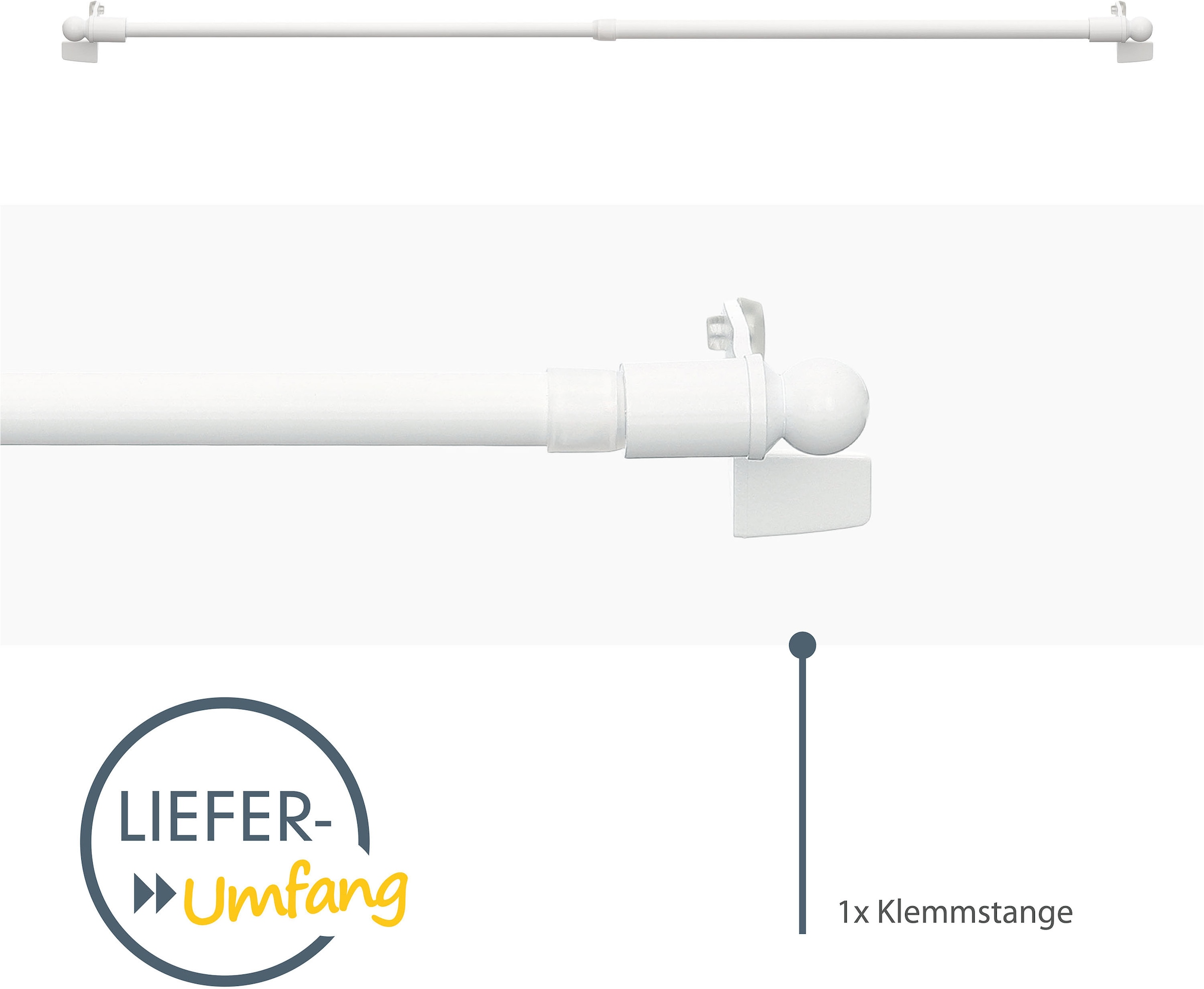 Good Life Scheibenstange »FINA«, 1 läufig-läufig, ausdrehbar, Klemmfix - ohne bohren, ausziehbar