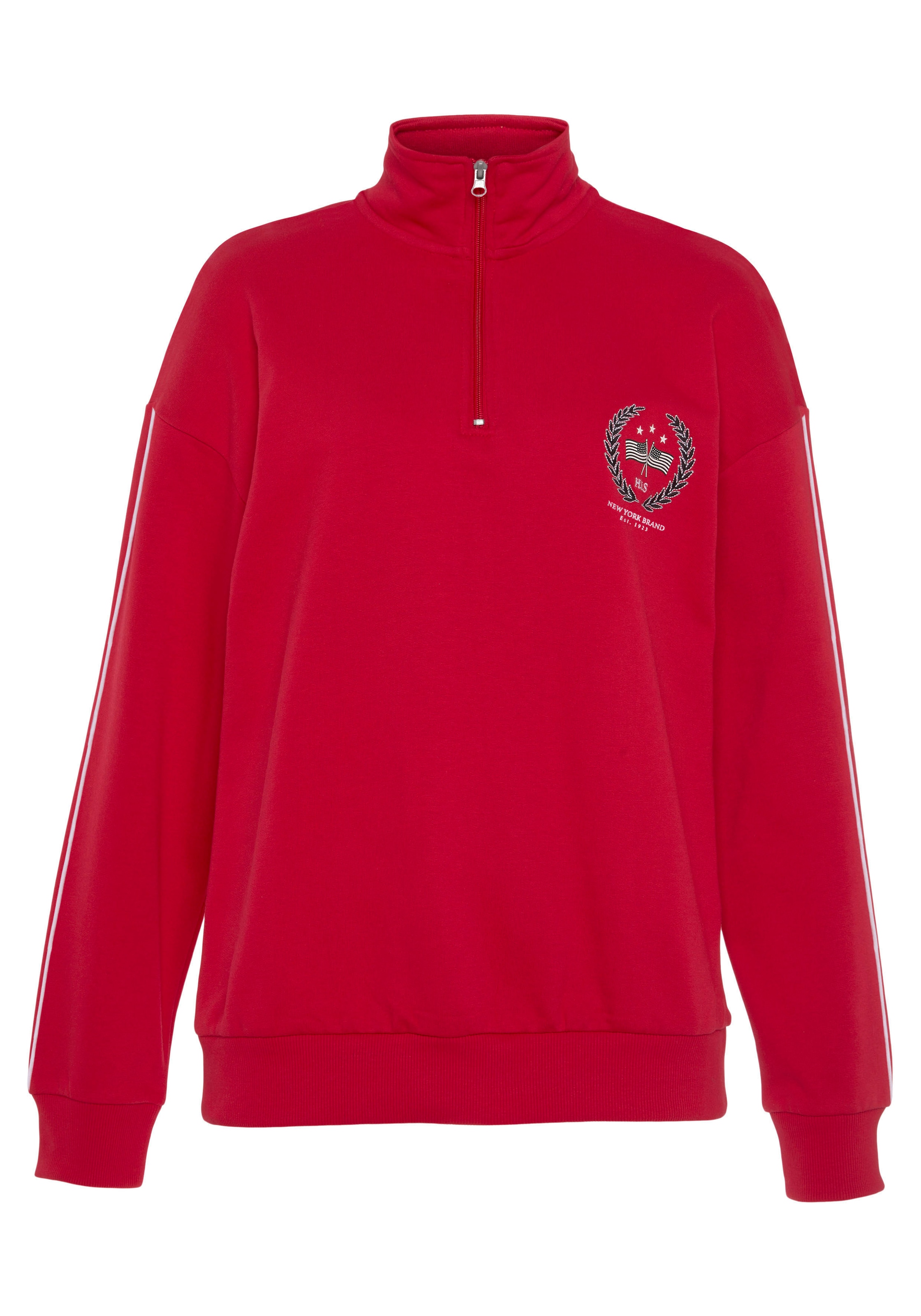 H.I.S Sweatshirt, mit Troyerkragen und Stickerei, Loungeanzug
