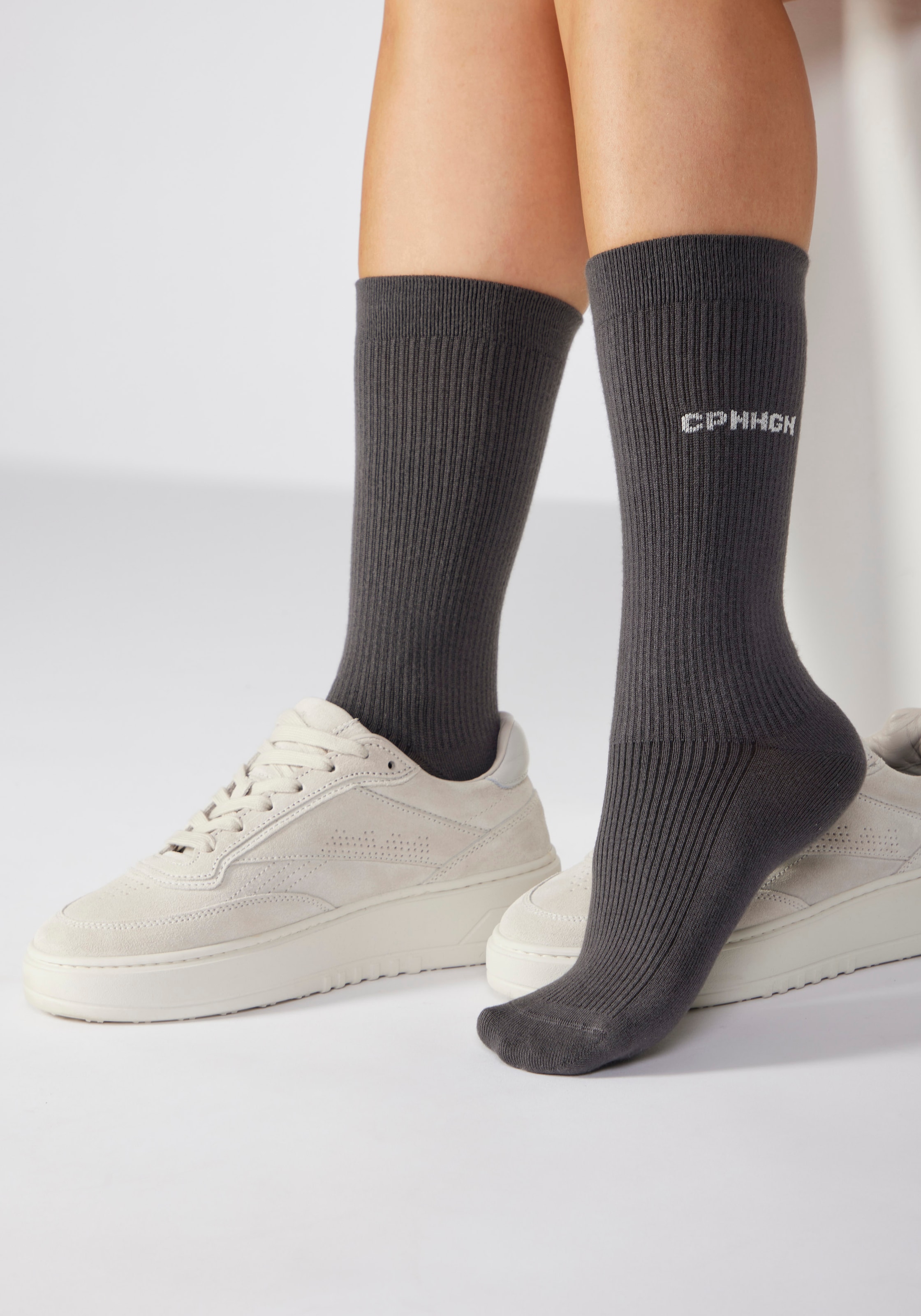 Copenhagen Studios Basicsocken Packung, 3 Paar tlg. mit Rippstruktur und Stickerei