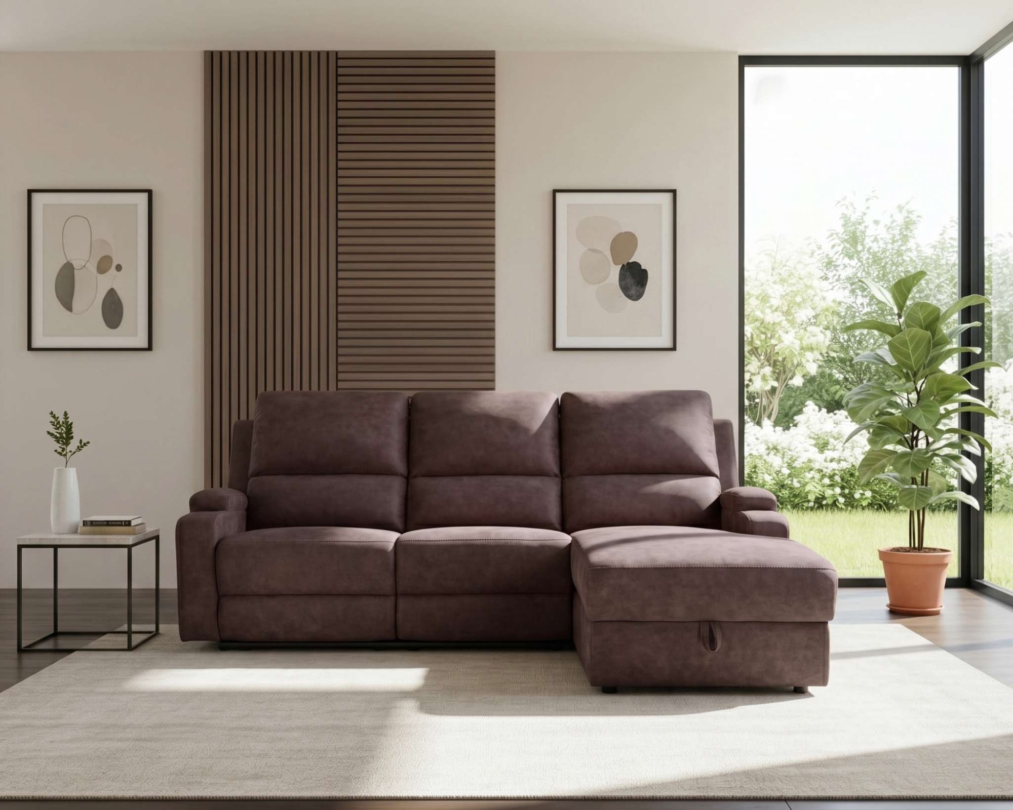 OTTO home Ecksofa »NAPORI Microfaser, L-Form, 210cm, man./elektr. Relaxfunktion« USB-A bei elektr. Variante, Staukasten, Seitentaschen u. Federkern