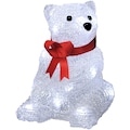 KONSTSMIDE LED Dekofigur »Acryl Eisbär mit roter Schleife«, 1 St., Kaltweiß, 16 kalt weiße Dioden