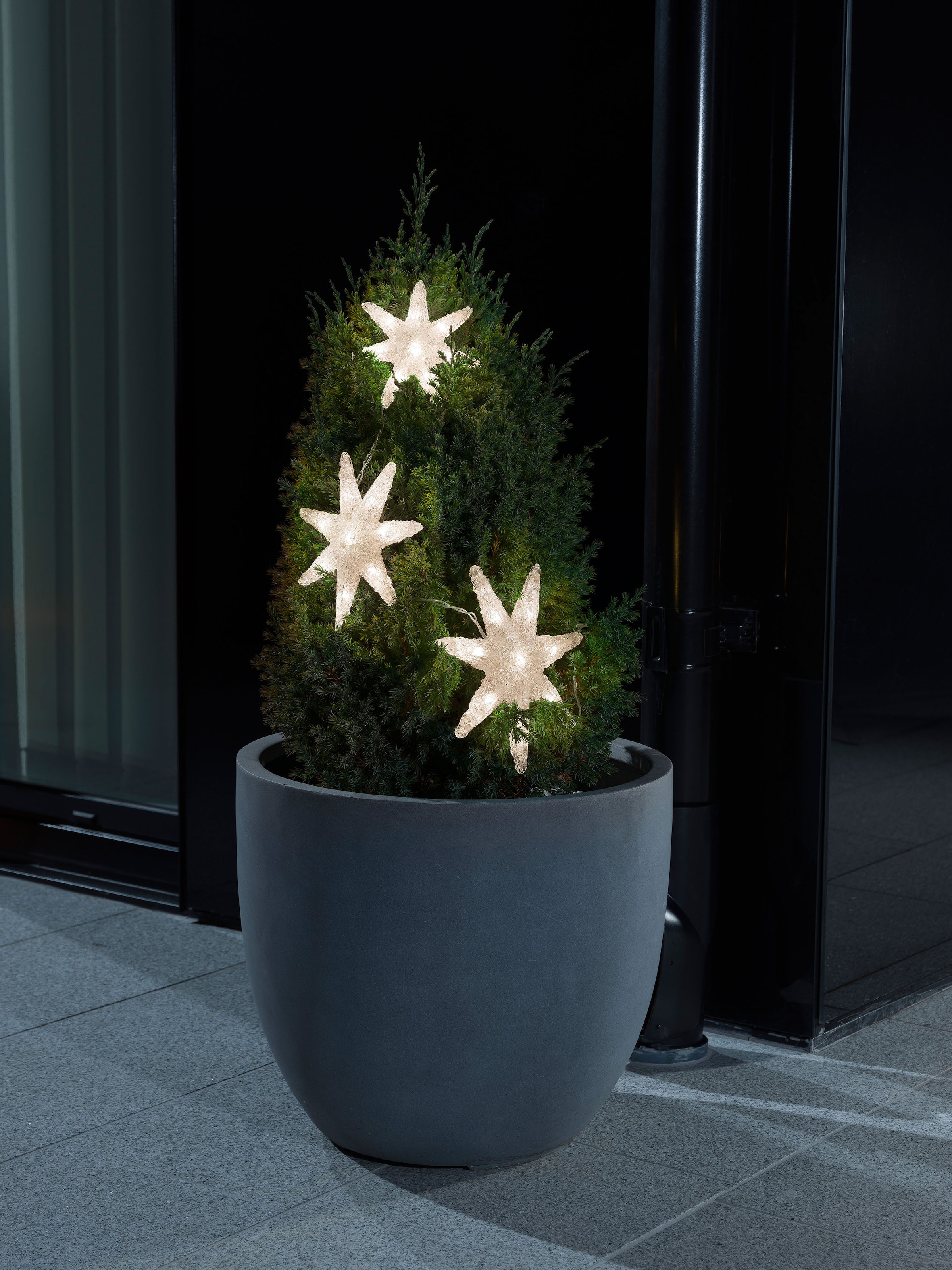 KONSTSMIDE LED-Lichtervorhang 3 bei Sterne, weiße St.-flammig, warm »Weihnachtsdeko aussen«, Lichtervorhang, 24 Acryl Dioden OTTO 24 LED