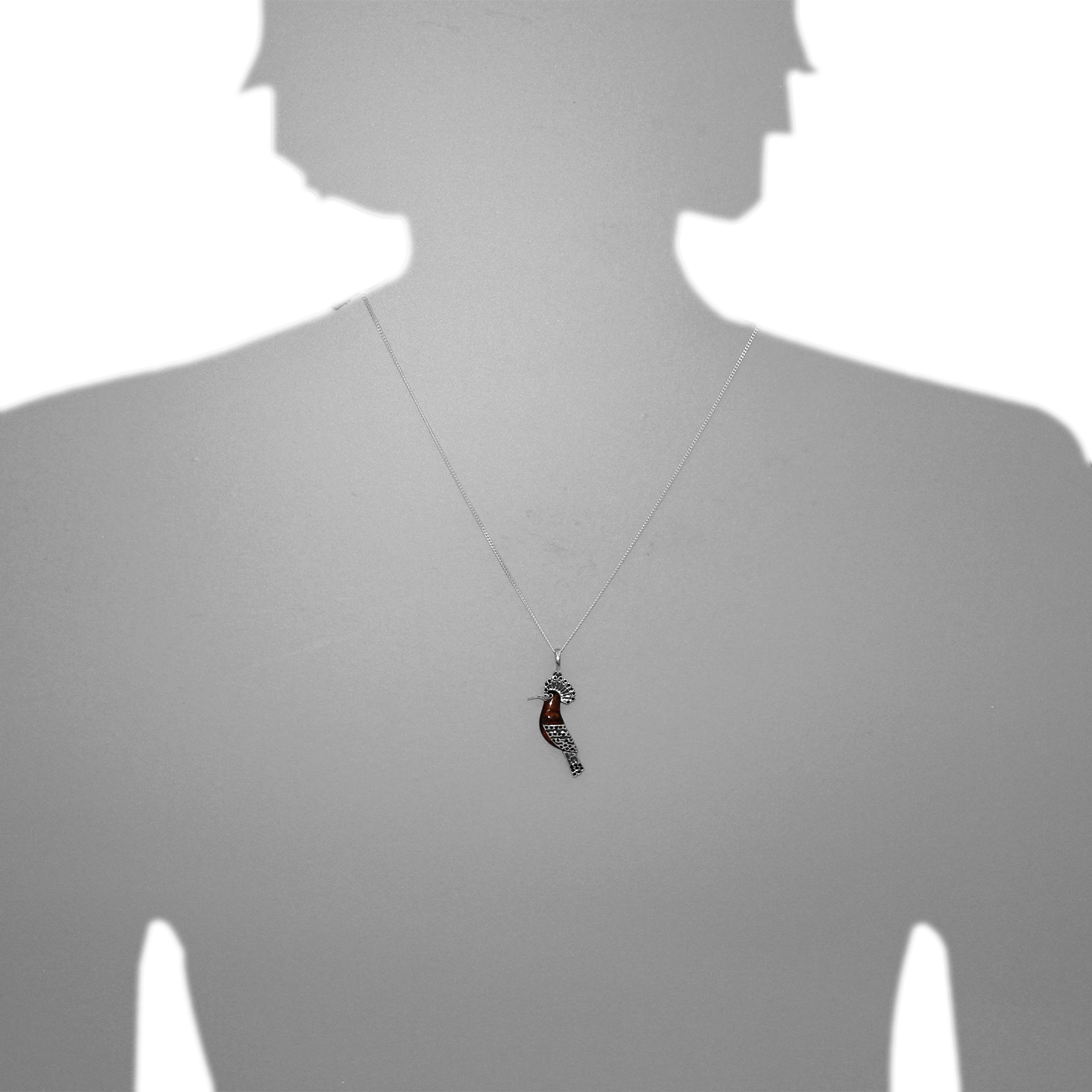 OSTSEE-SCHMUCK Kettenanhänger »- Vogel - Silber 925/000 - Bernstein&Schmuckstein«