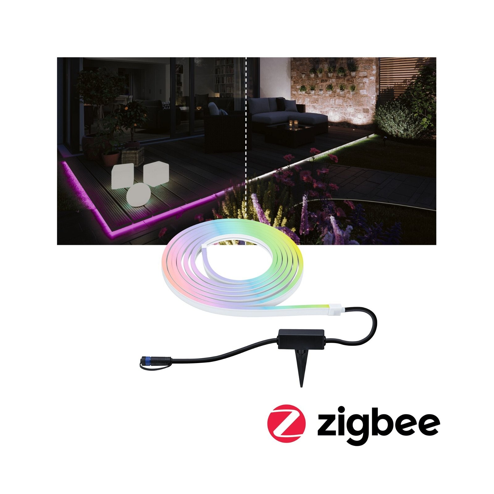 LED Gartenstrahler »Plug & Shine Stripe Smooth Einzelstripe IP67 RGBW+ 22W Weiß«, 1...