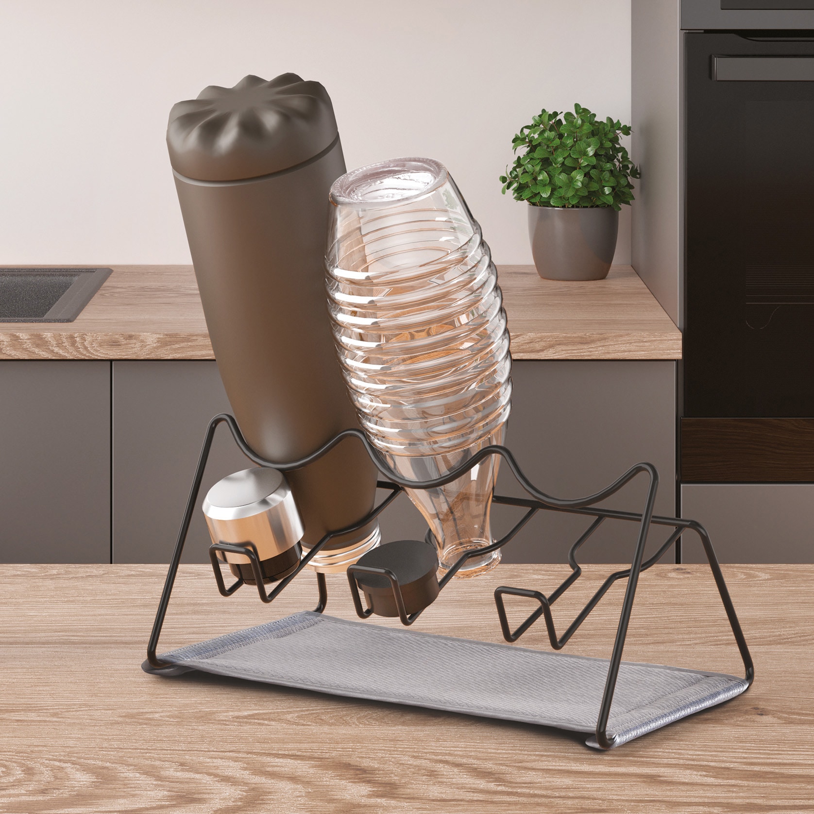 Metaltex Zubehöraufbewahrungsständer »3 LAVA« für 3 Flaschen im aktuellen "Industrial Look"