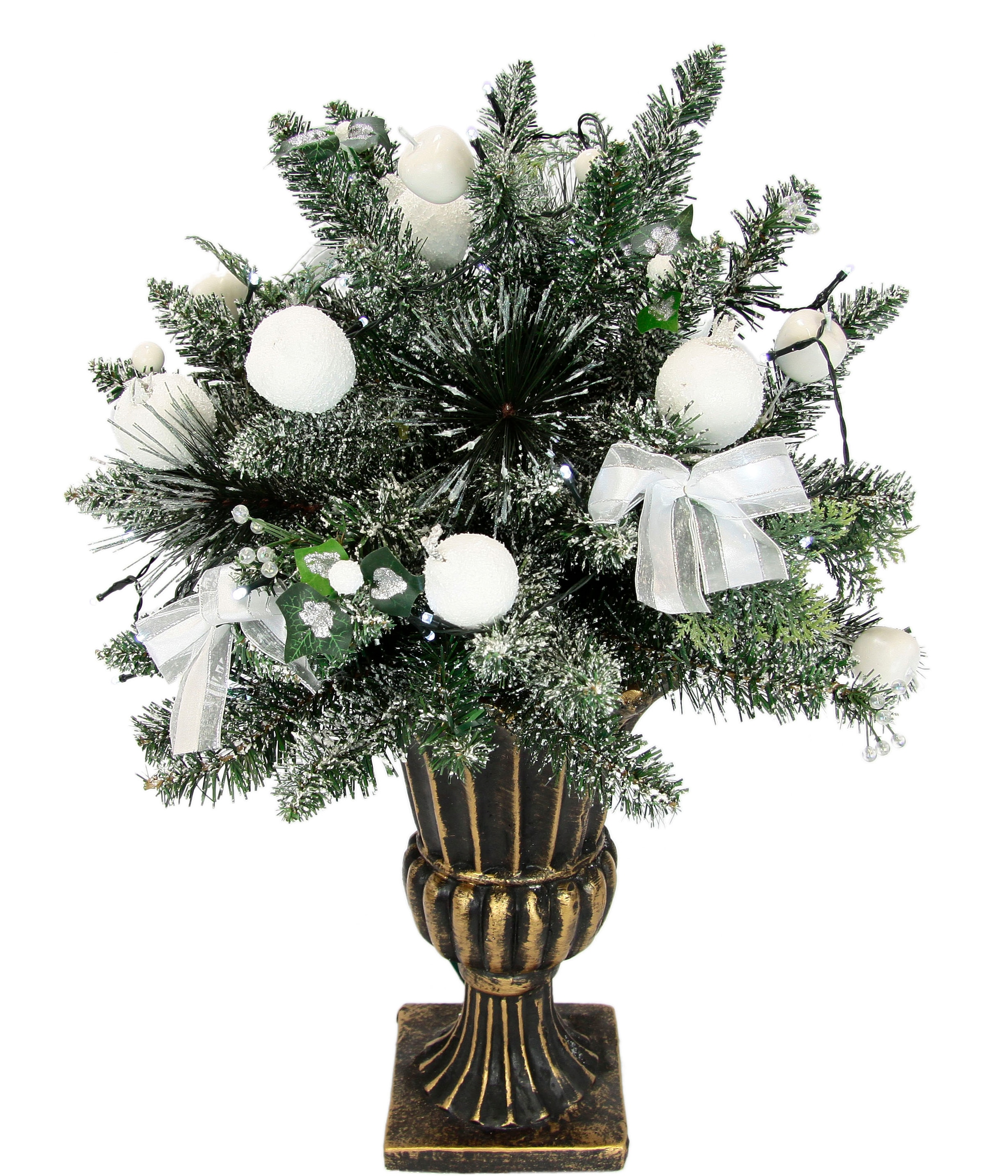 I.GE.A. LED Baum »Künstlicher Pokal Äpfeln, OTTO 74 Weihnachtsdeko, online u. Beeren aus Weihnachtsbaum, beschneit, Polyresin, cm bei Schleifen, Kunstbaum«, mit