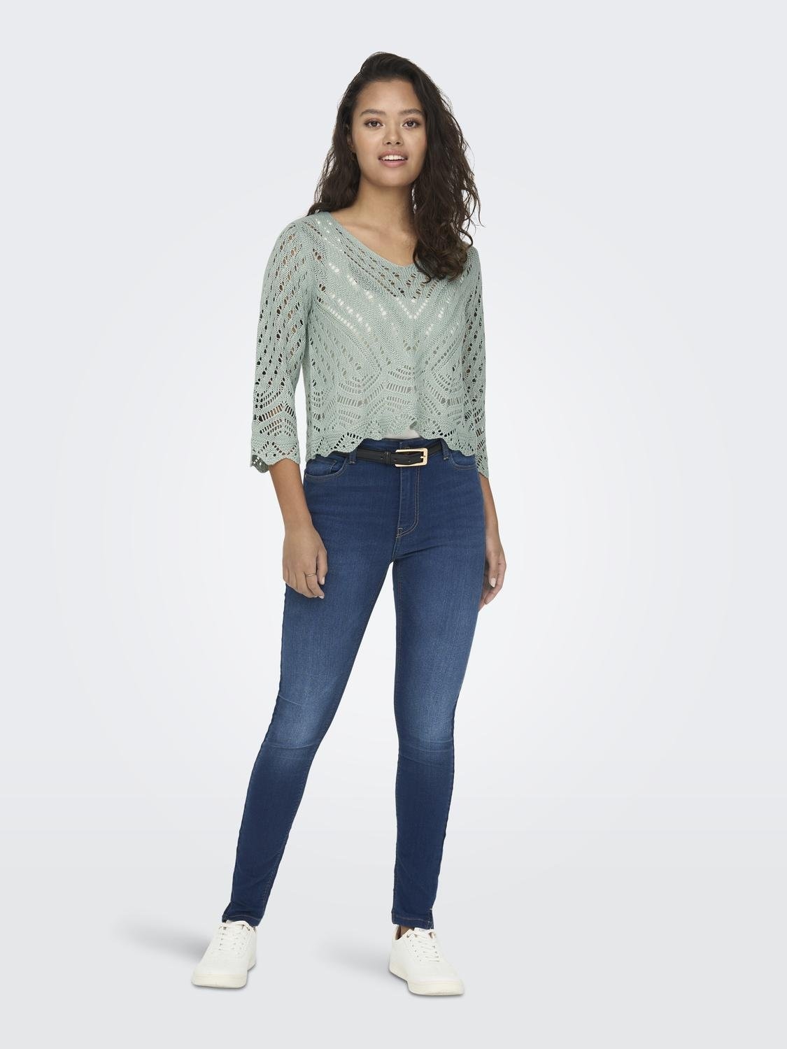 JDY Strickpullover »JDYNEW SUN 3/4 CROPPED PULLOVER KNT NOOS«