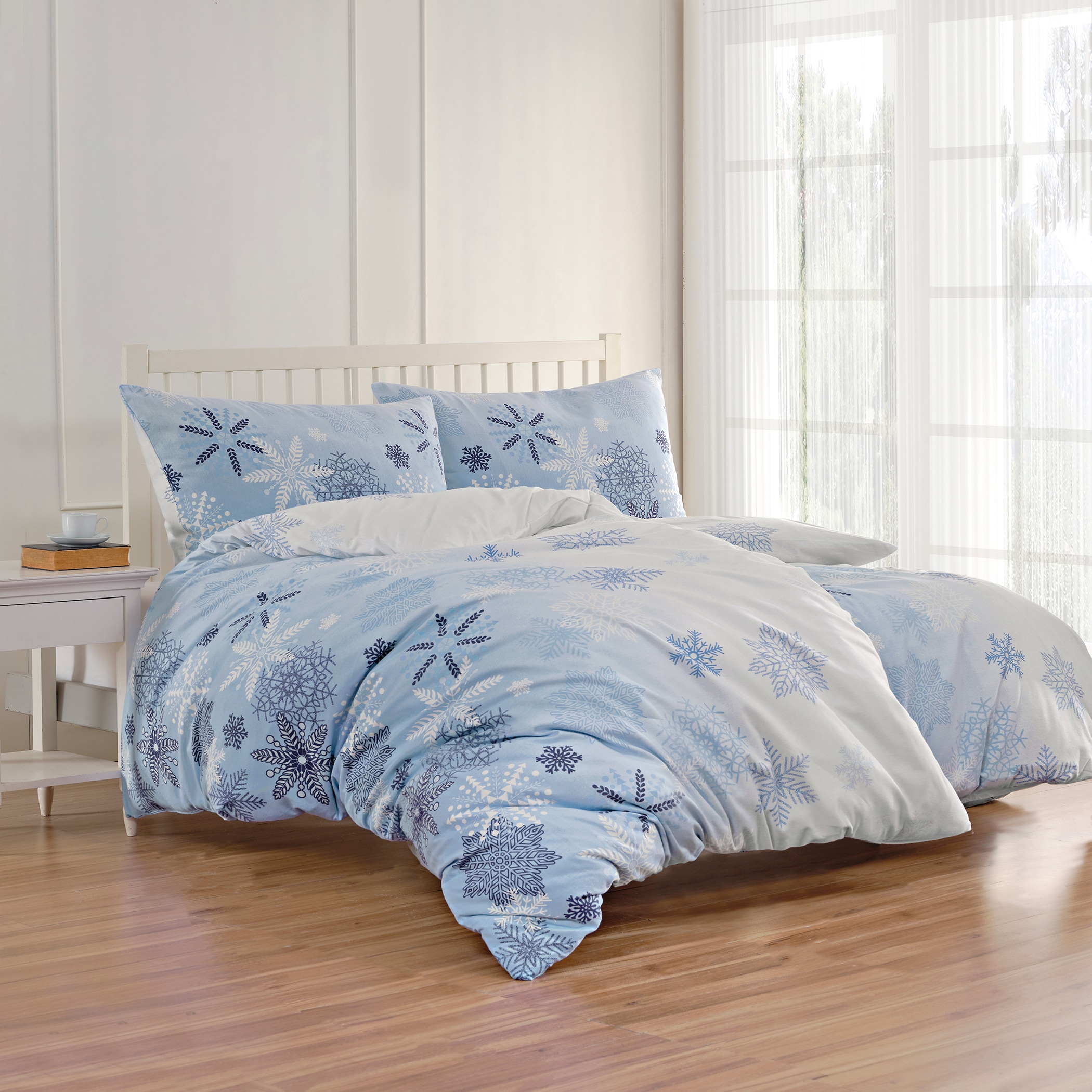 Florella Bettwäsche »Eiskristall-blau Flausch-Flanell, 100%Baumwolle« 2 Stk.