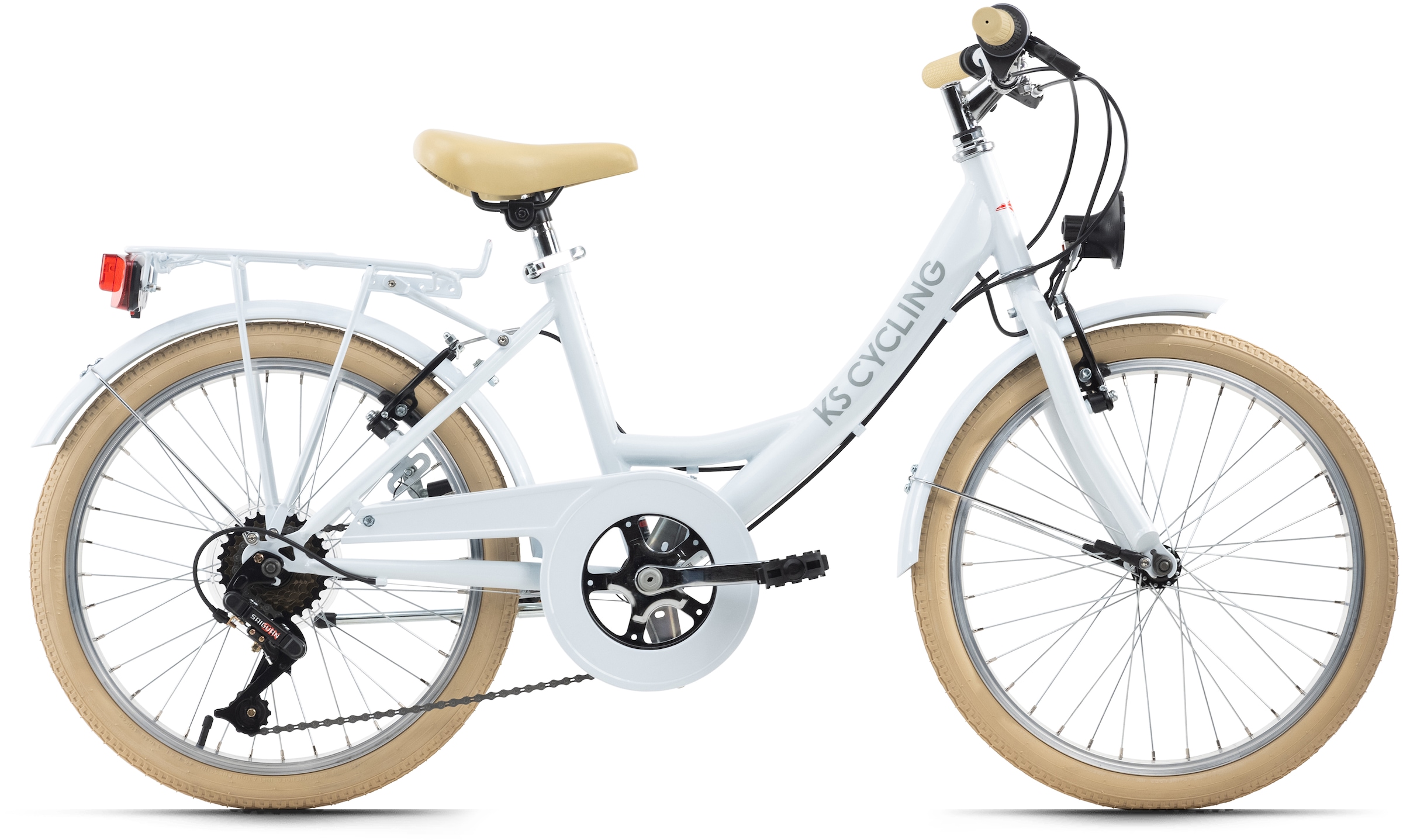 Ks Cycling Jugendfahrrad »Balloon« 6 Gang Kettenschaltung für Damen in weiß, Größe 20 Zoll (50,80 cm) hinten: 20 Zoll (50,80 cm)