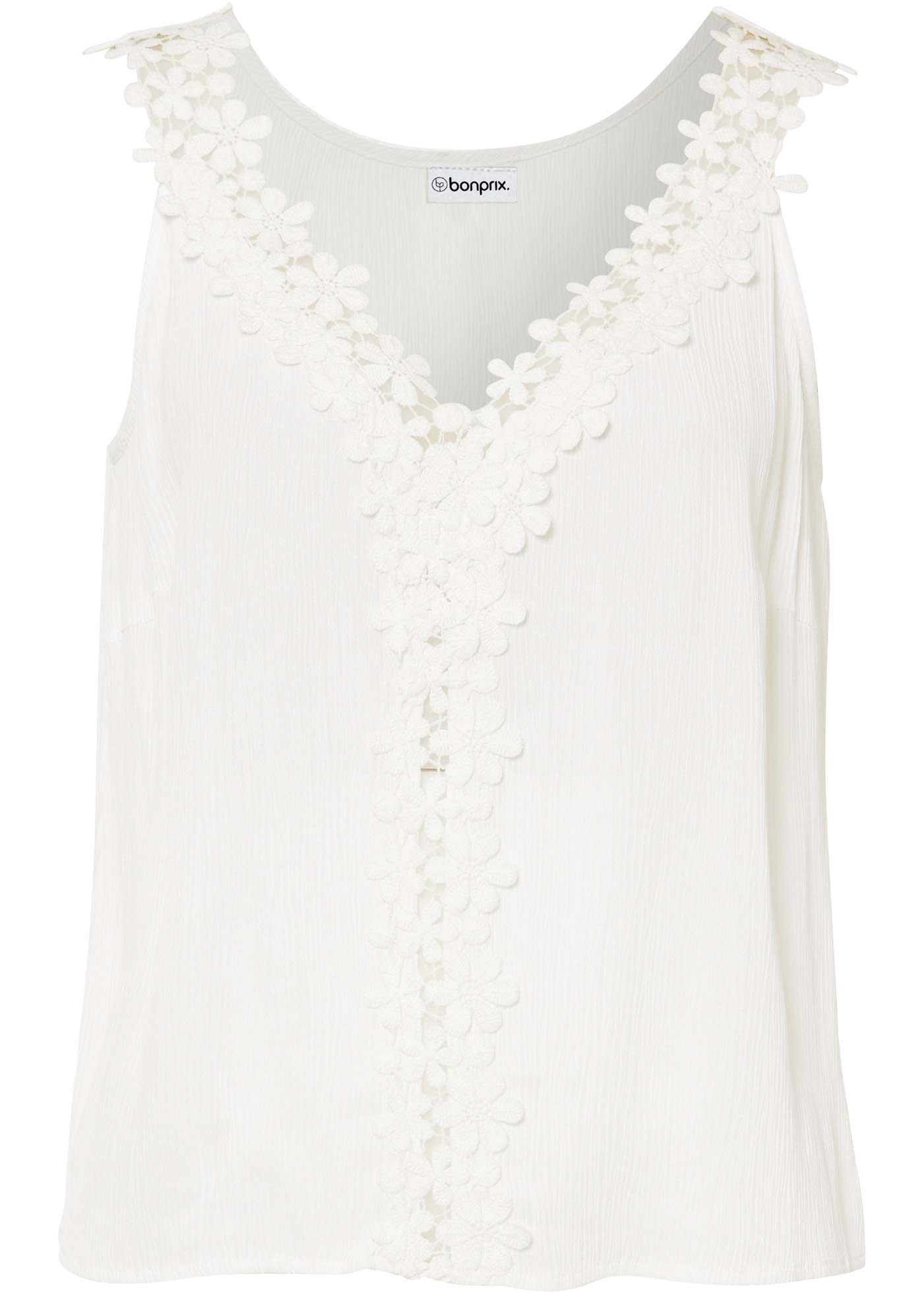 bonprix Blusentop lockerer Schnitt, für festliche Anlässe, reine Viskose, Spitzendetails