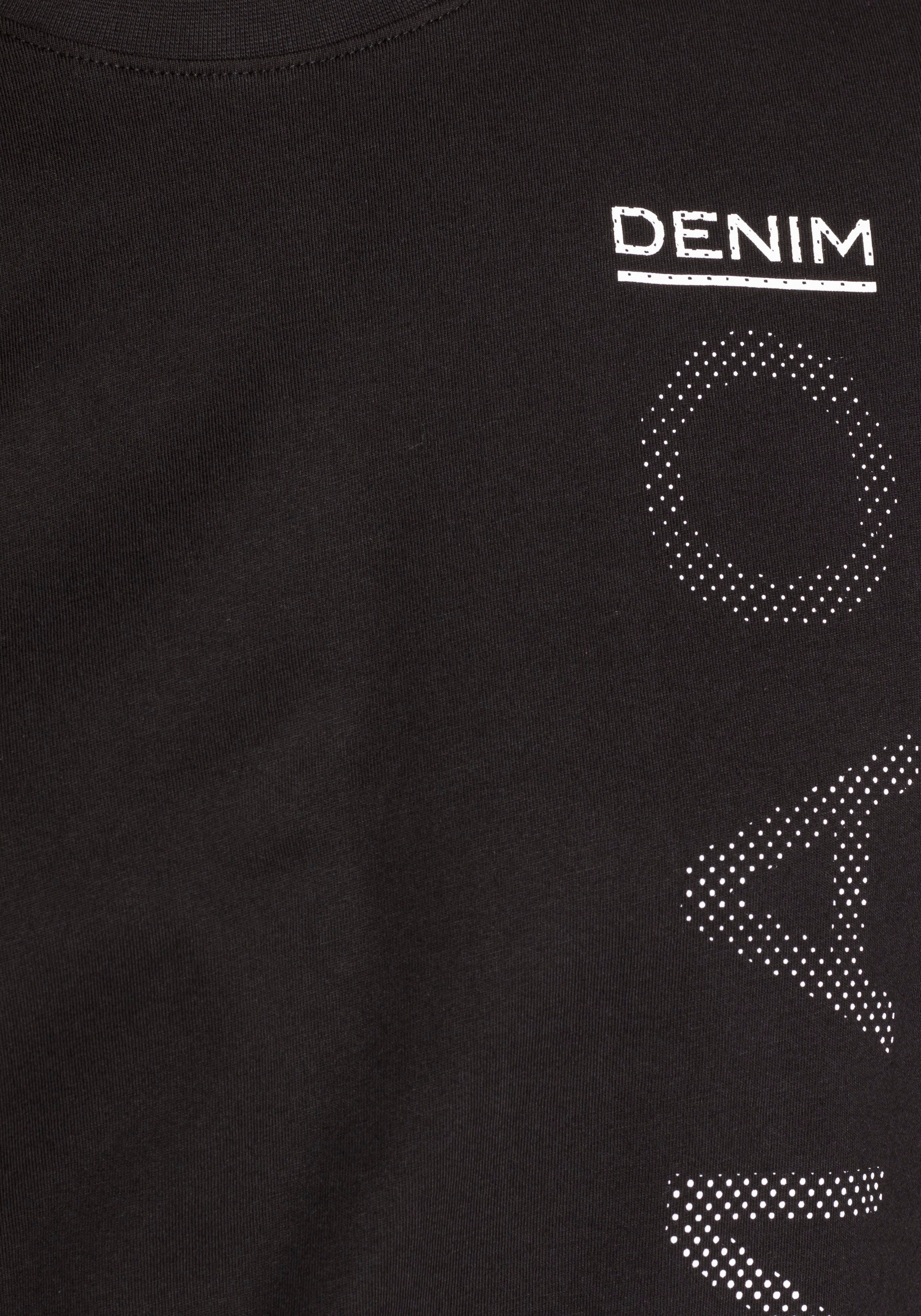 DELMAO T-Shirt, Kurzarm, lässiger Print, Rundhalsausschnitt, aus Baumwolle