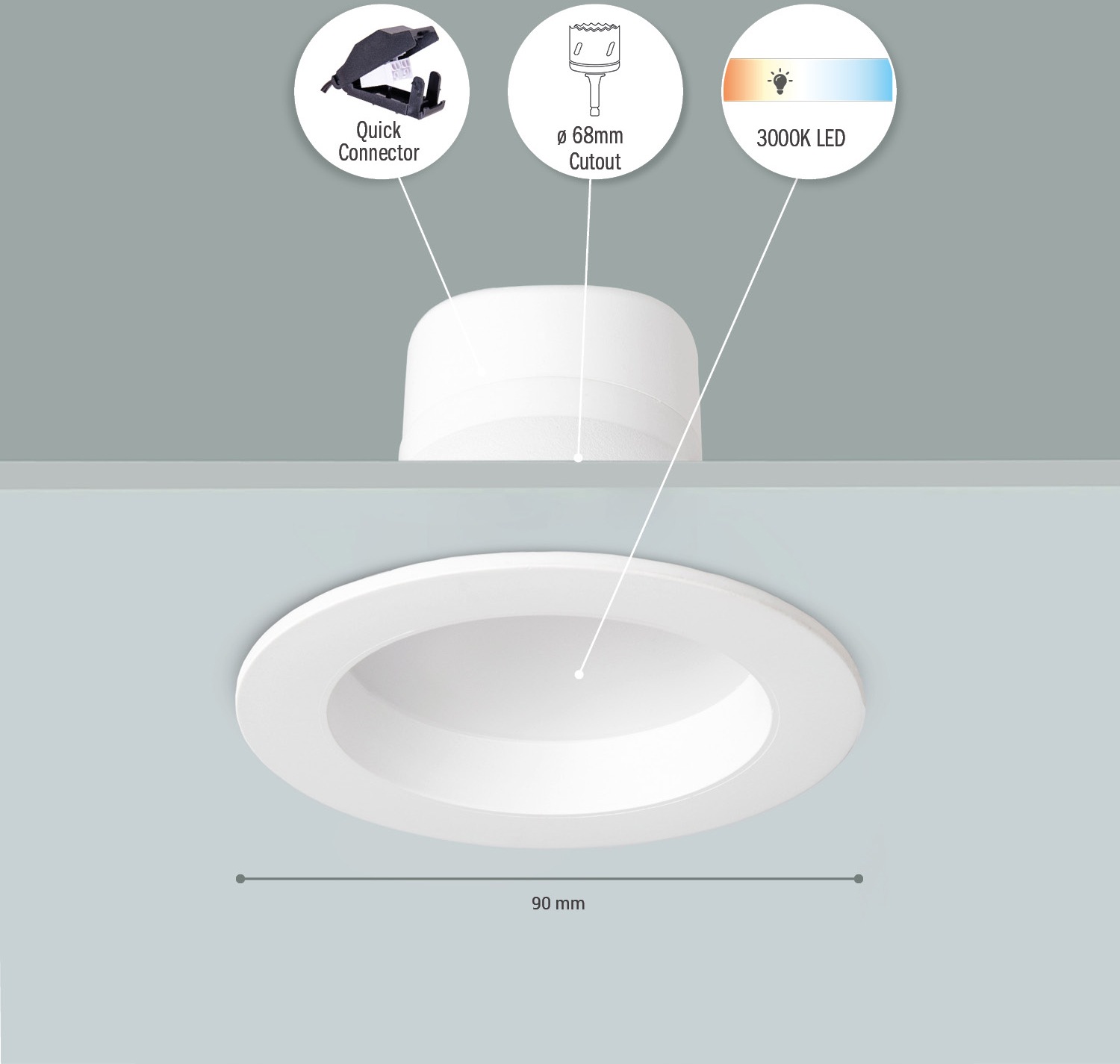 Paco Home Einbauleuchte »Senta«, LED Einbaustrahler LED Strahler Spotlight Flach 3er Set 3000K