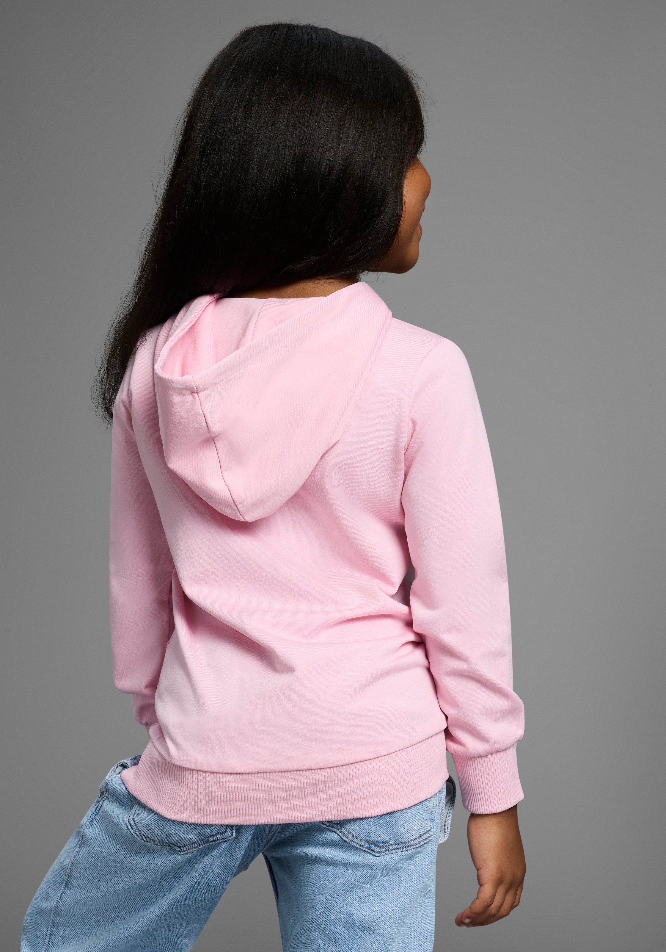 KIDSWORLD Kapuzensweatshirt », Longsweatshirt mit niedlichem Einhorn«, Langarm, Basic-Passform, bedruckt, mit Kapuze, aus Baumwolle