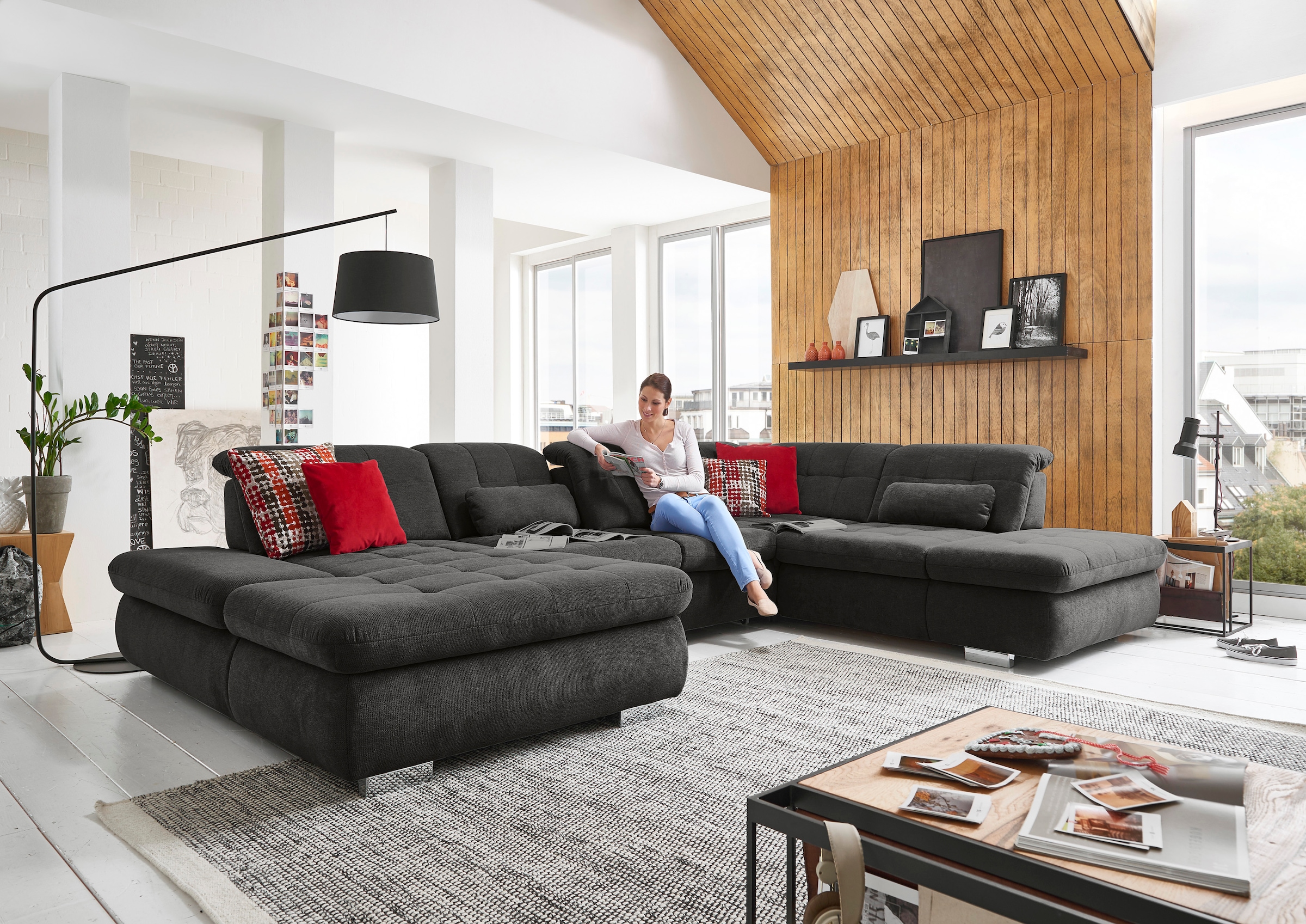 Die PlanBar Wohnlandschaft »MP-IN17004 U-Form« wahlweise mit Funktionen, Kaltschaum-Polsterung