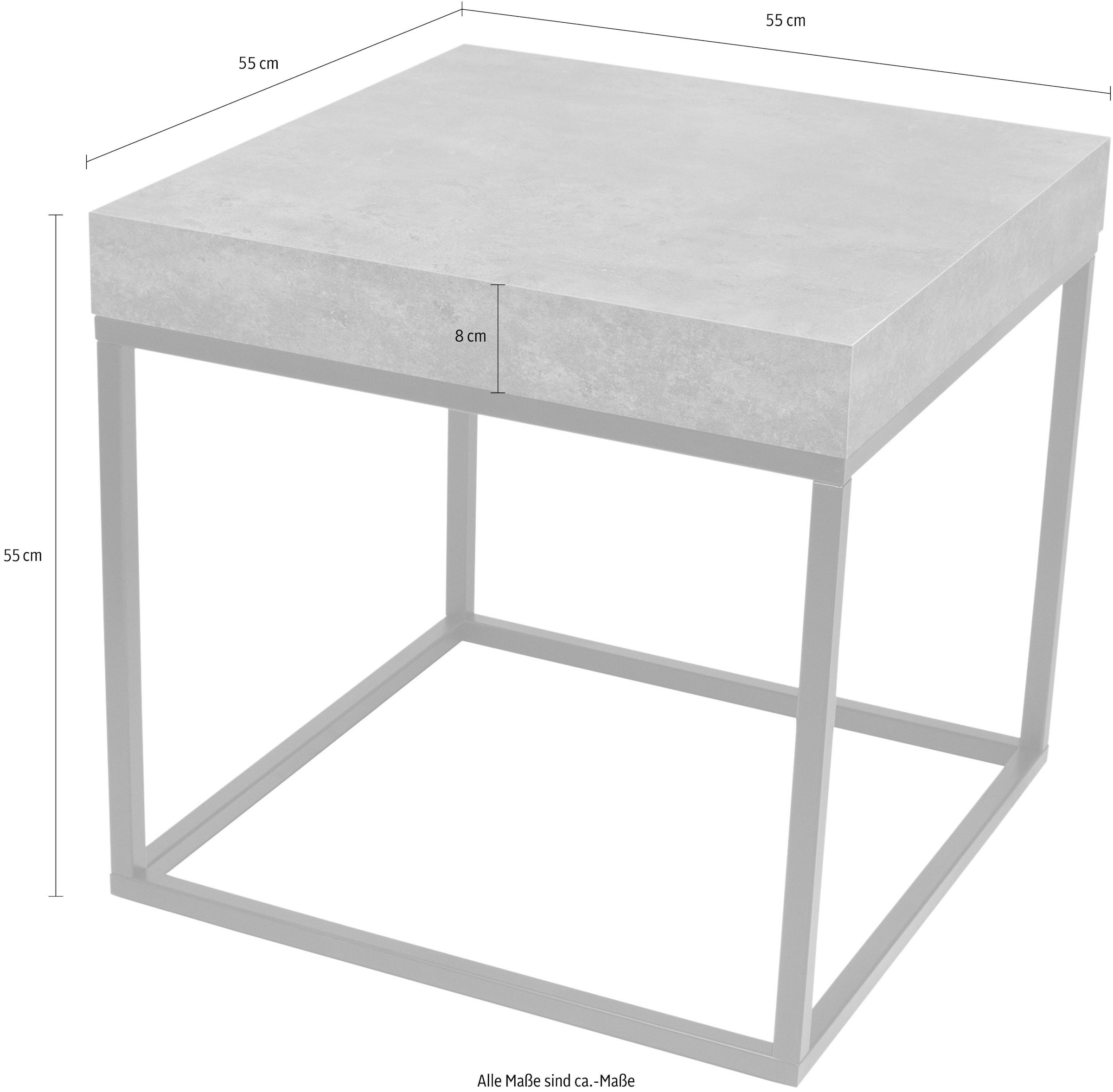 TemaHome Couchtisch »Petra«, mit einer Tischplatte in Beton-Optik und einem schwarzen Beingestell